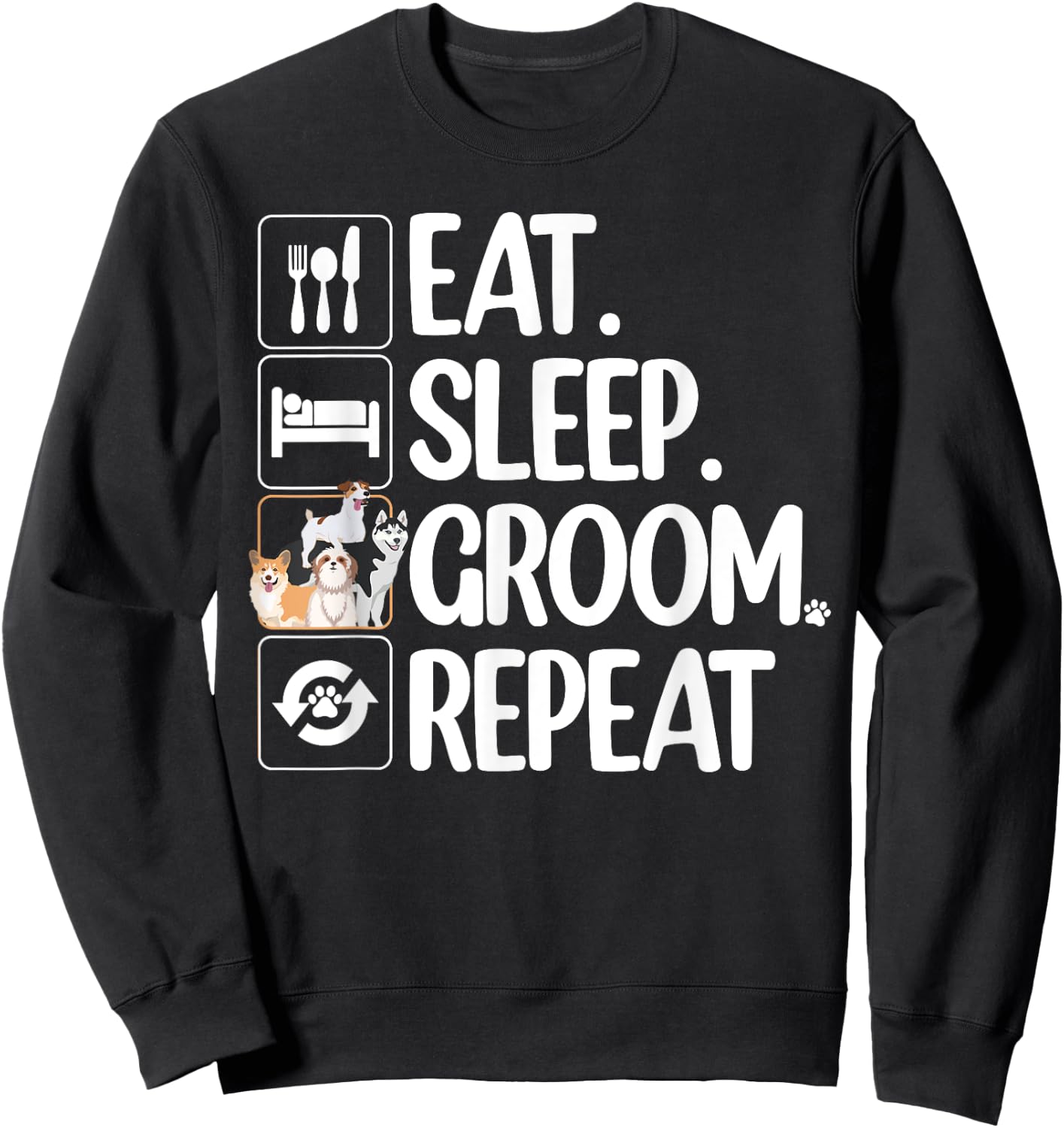 Funny Dog Groomer Design Women Pet Groomer Grooming Sweatshirt - Sweatshirt | Black