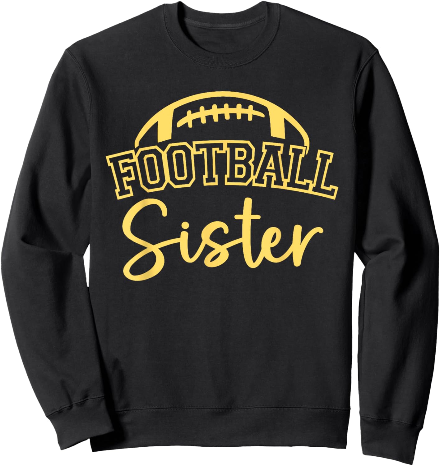 Football Sister Matching Family Football Sweatshirt - Sweatshirt | Black