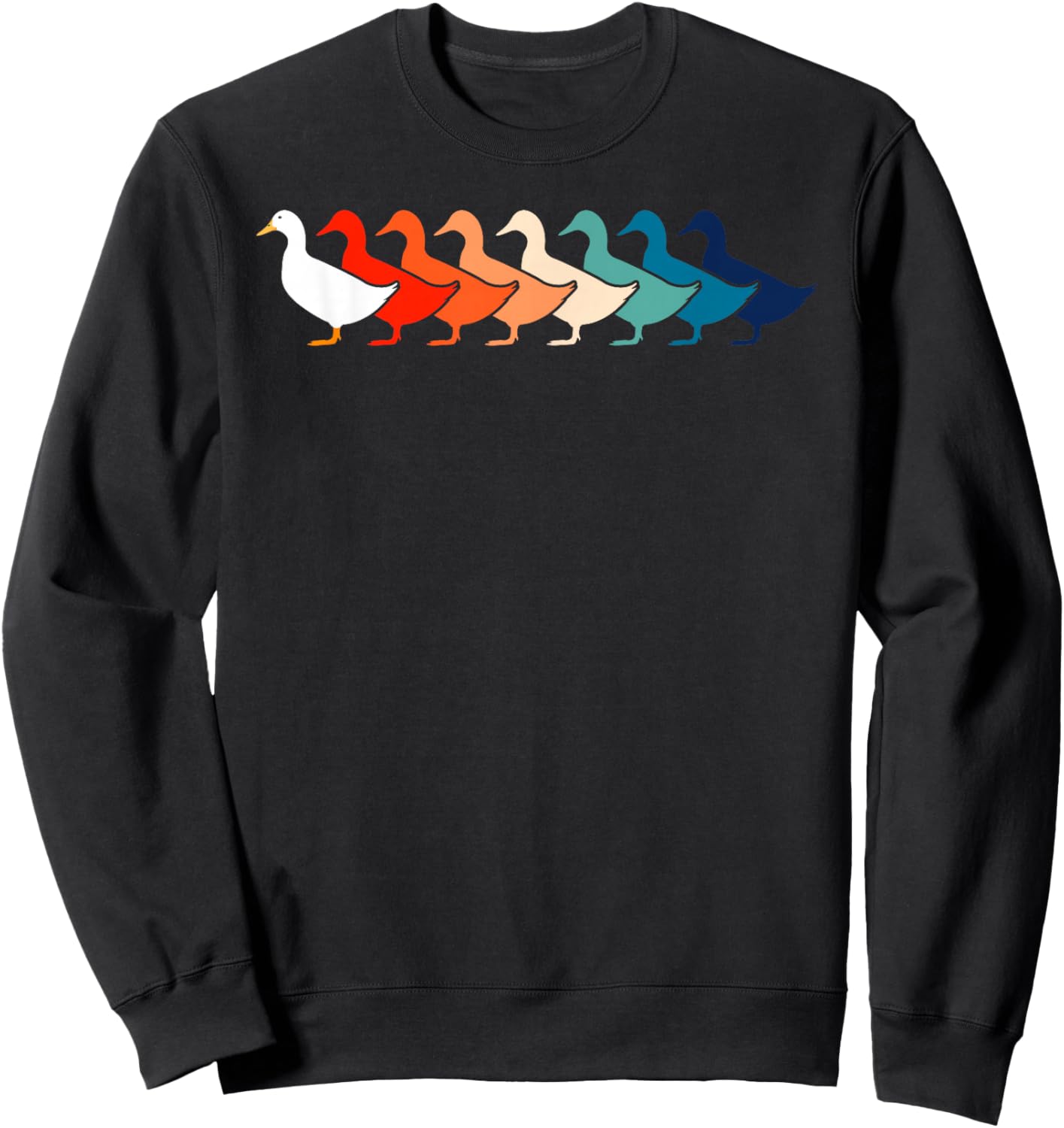 Vintage Ducky Retro Duck Pun 70s 80s Funny Duck Sweatshirt - Sweatshirt | Black