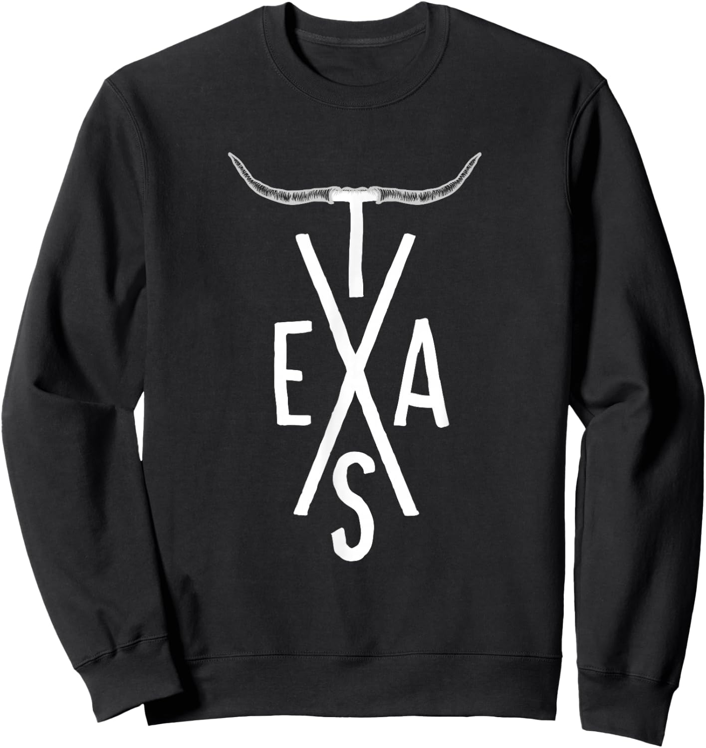 Cool Texas Souvenir Long Cow Horns USA Cowboy Traveler Gift Sweatshirt - Sweatshirt | Black