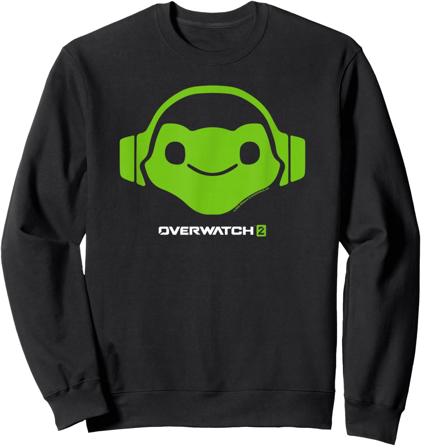 Overwatch 2 Lucio Center Green Icon Logo Sweatshirt - Sweatshirt | Black