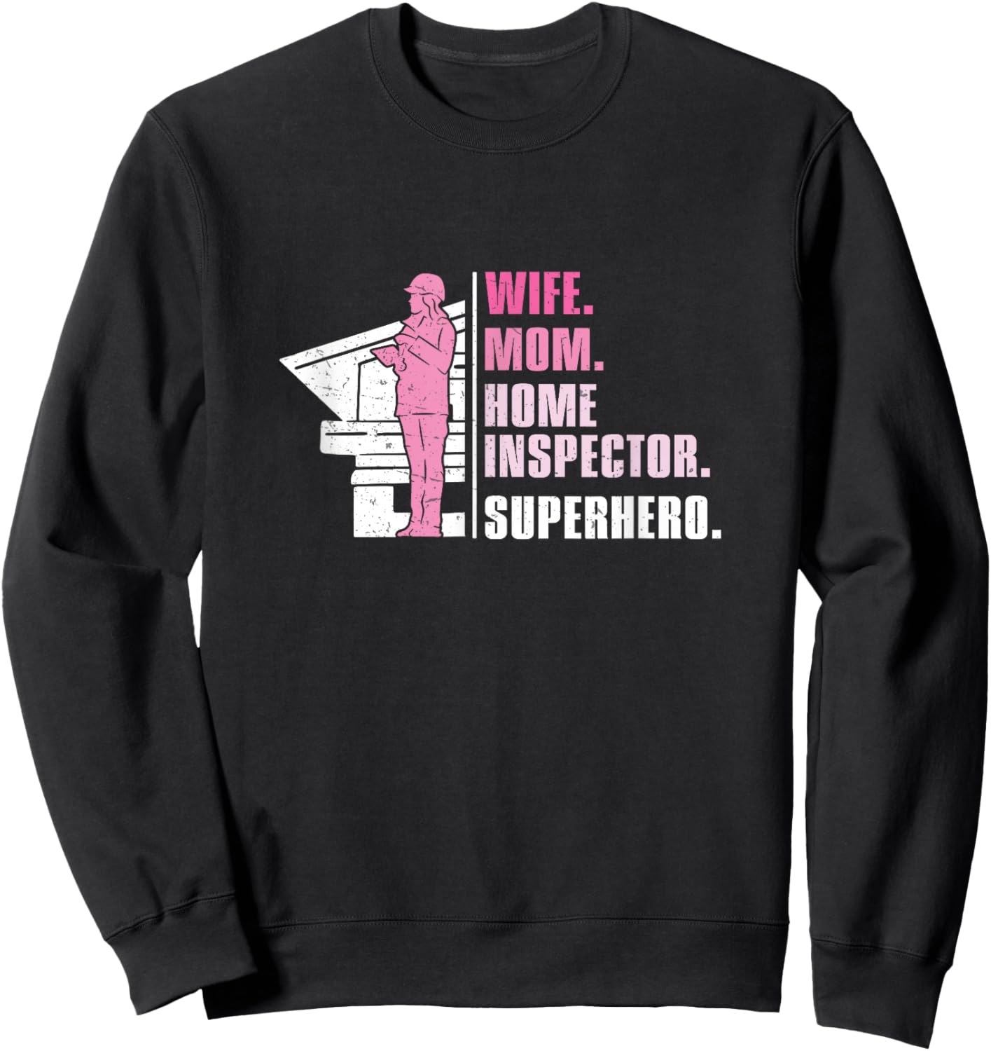 Wife Mom Retro Home Inspector Superhero Property Inspections Sweatshirt - Sweatshirt | Black