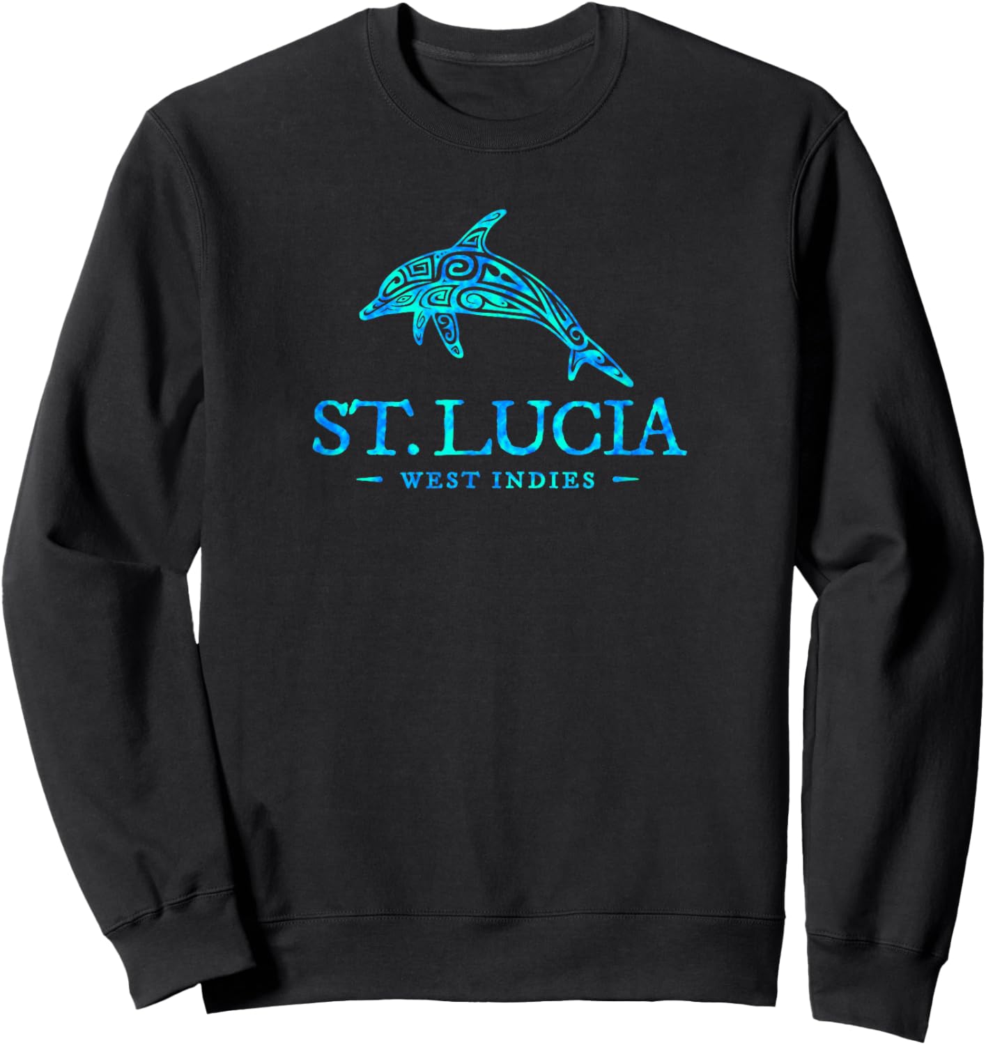 St Lucia Dolphin Boys Girls Toddler Cruise Vacation Souvenir Sweatshirt - Sweatshirt | Black