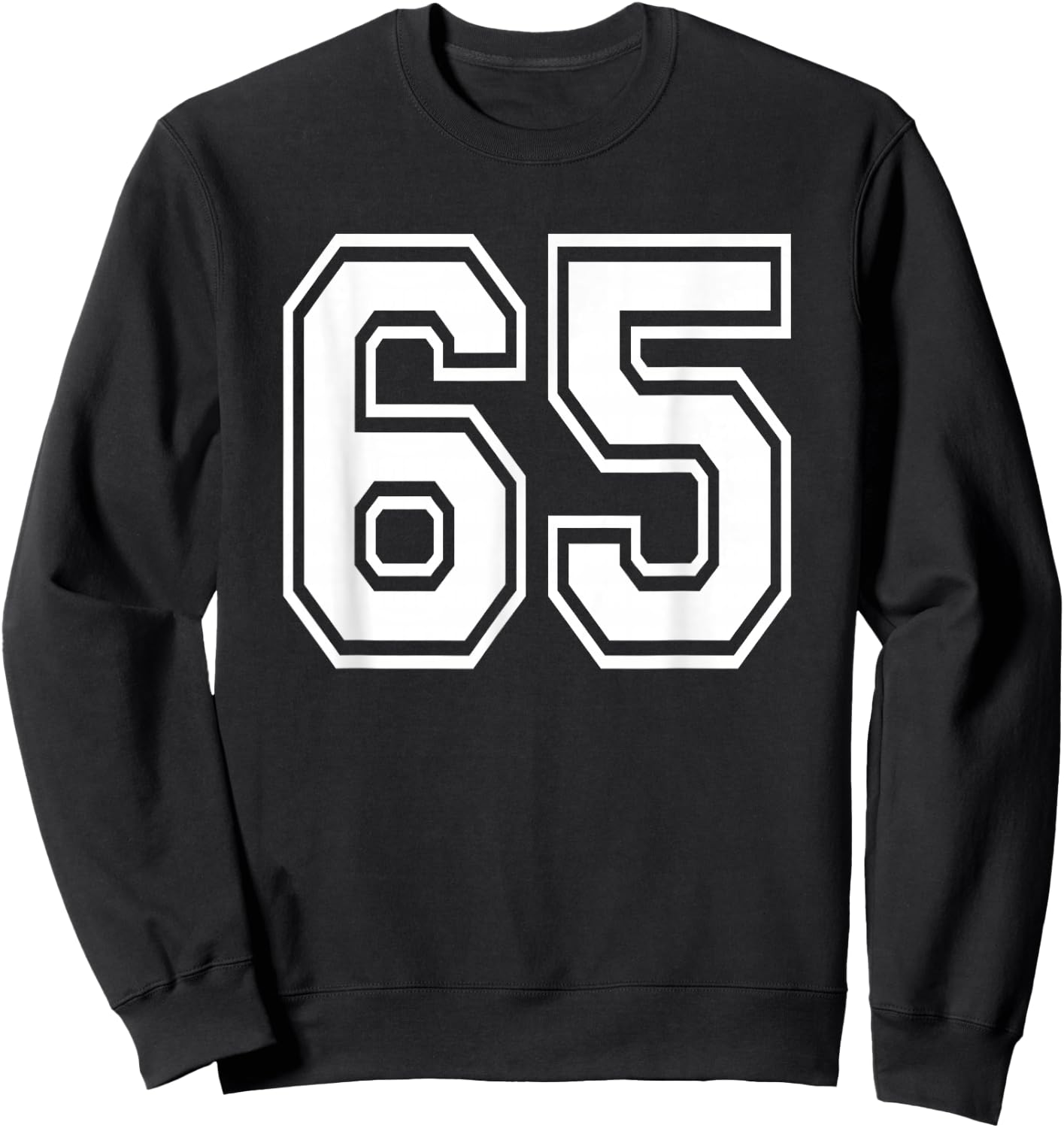 Number 65 Numbered Uniform Sports Jersey Team 65th Birthday Sweatshirt - Sweatshirt | Black