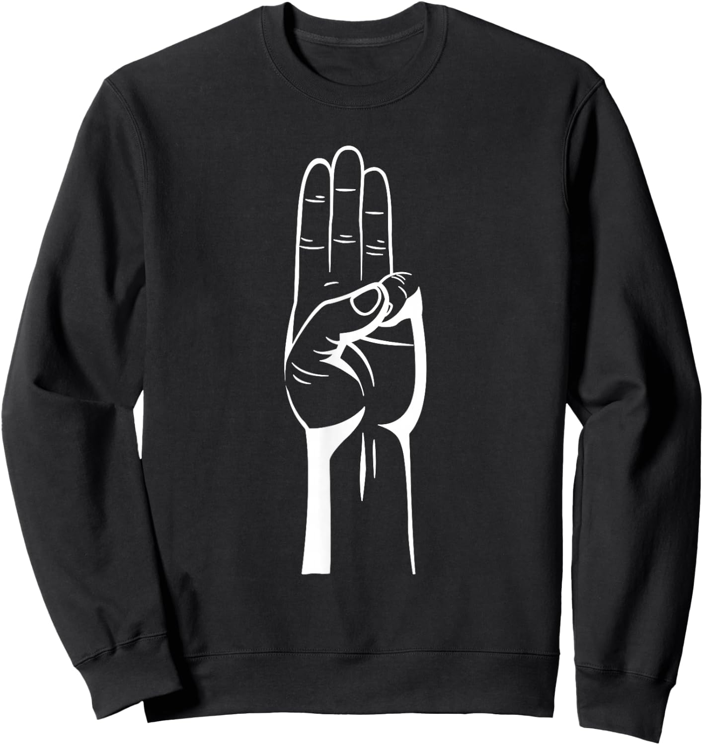 3 Finger Salute Sweatshirt - Sweatshirt | Black