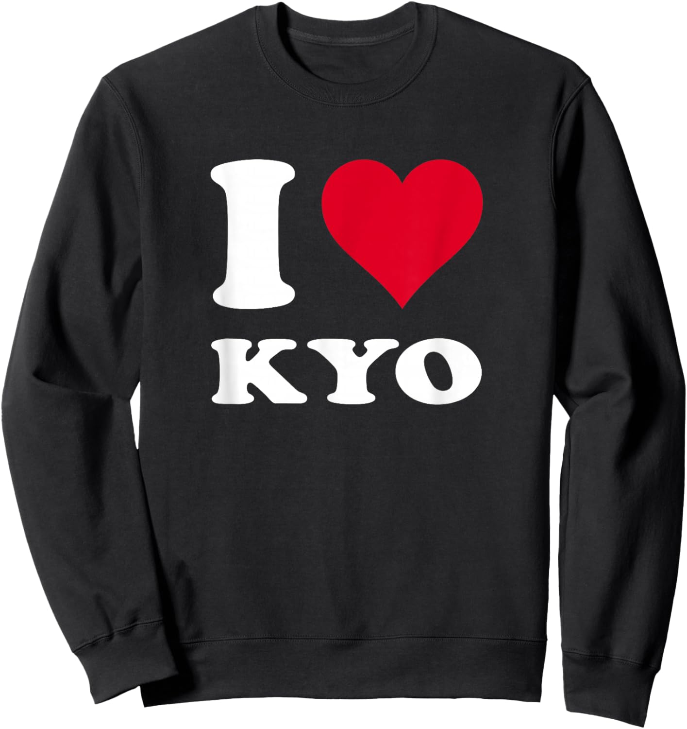 Red Heart I Love Kyo Sweatshirt - Sweatshirt | Black