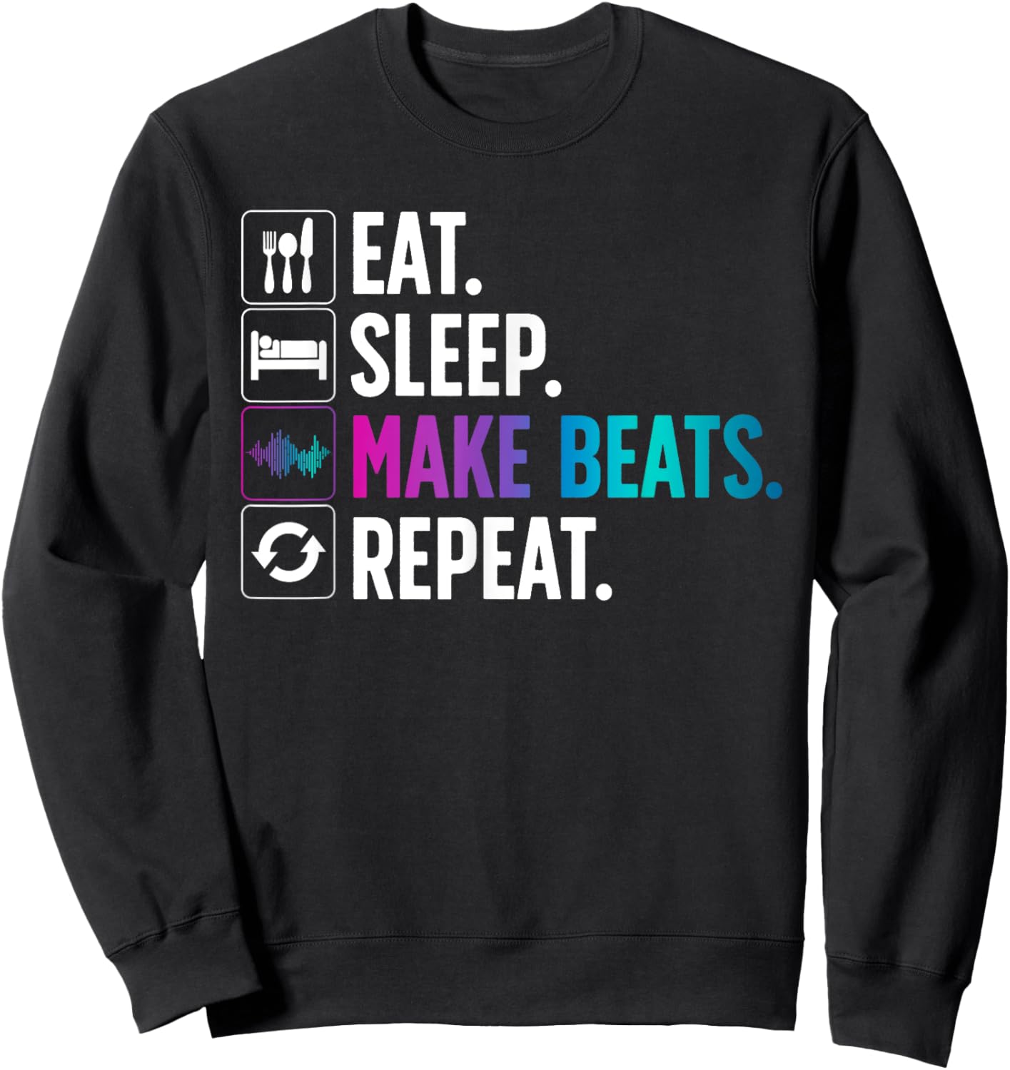 Cool Music Producer Women DJ Beatmaker EDM Musician Sweatshirt - Sweatshirt | Black