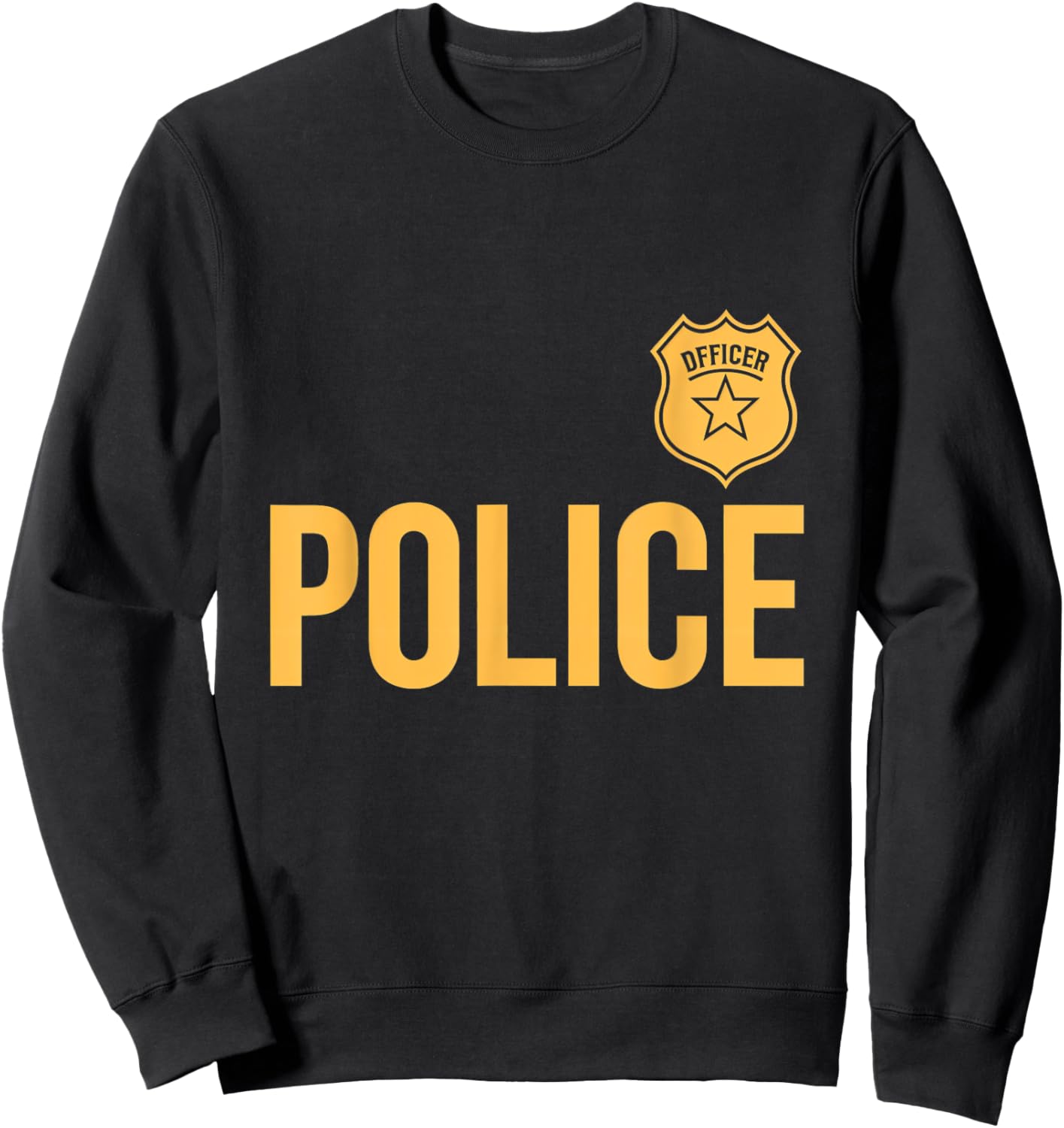 Police Officer Police Badge Halloween Costume Kids Adults Sweatshirt - Sweatshirt | Black
