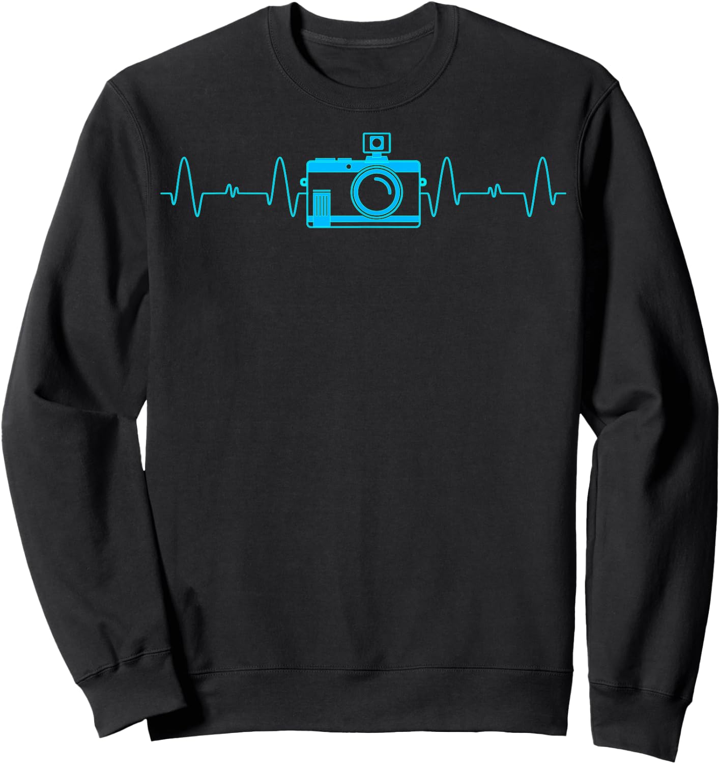 Photographers Heartbeat Camera Lovers T Shirt Sweatshirt - Sweatshirt | Black