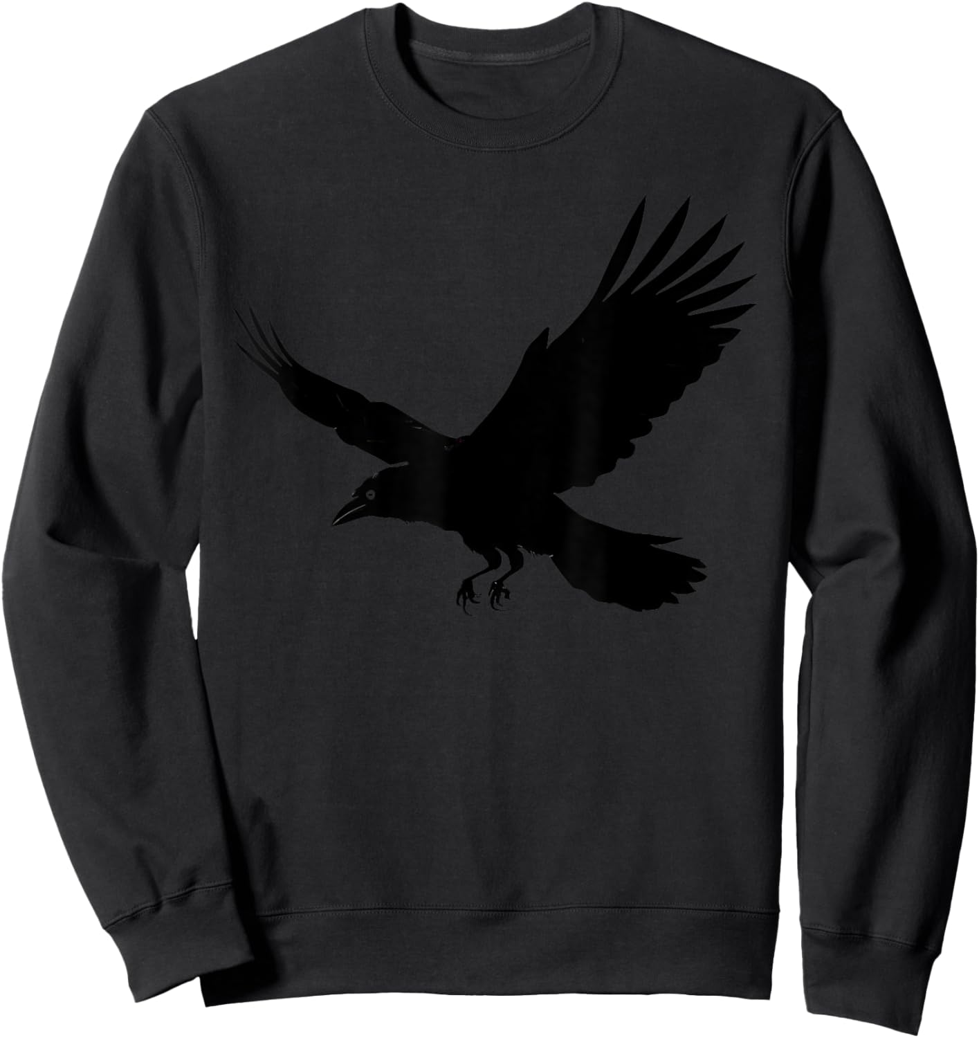 Beautiful Black Crow Raven Bird In Flight Silhouette Sweatshirt - Sweatshirt | Black