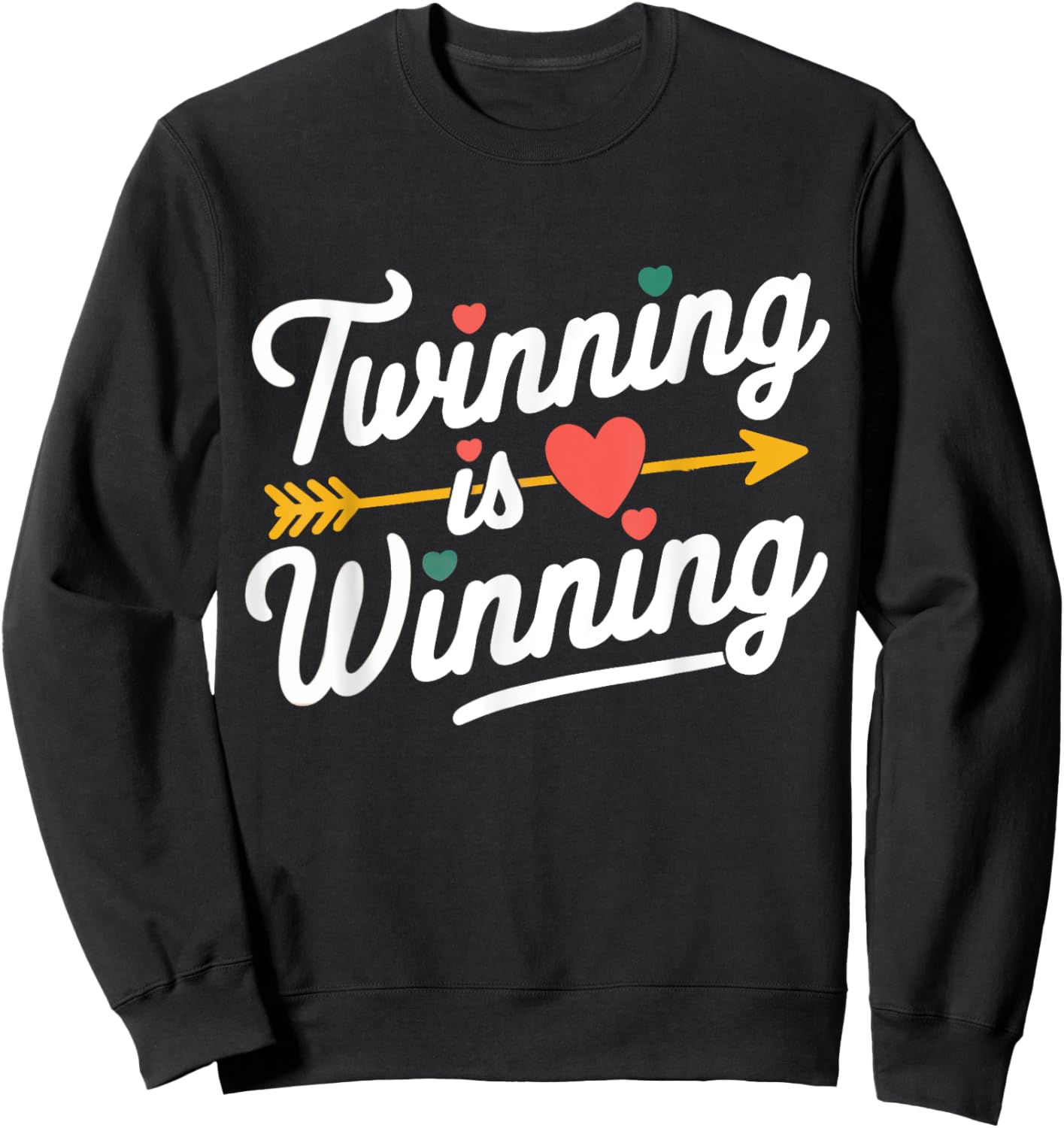 Twin Spirit Week Kid Arrow Teacher Squad Twinning is Winning Sweatshirt - Sweatshirt | Black
