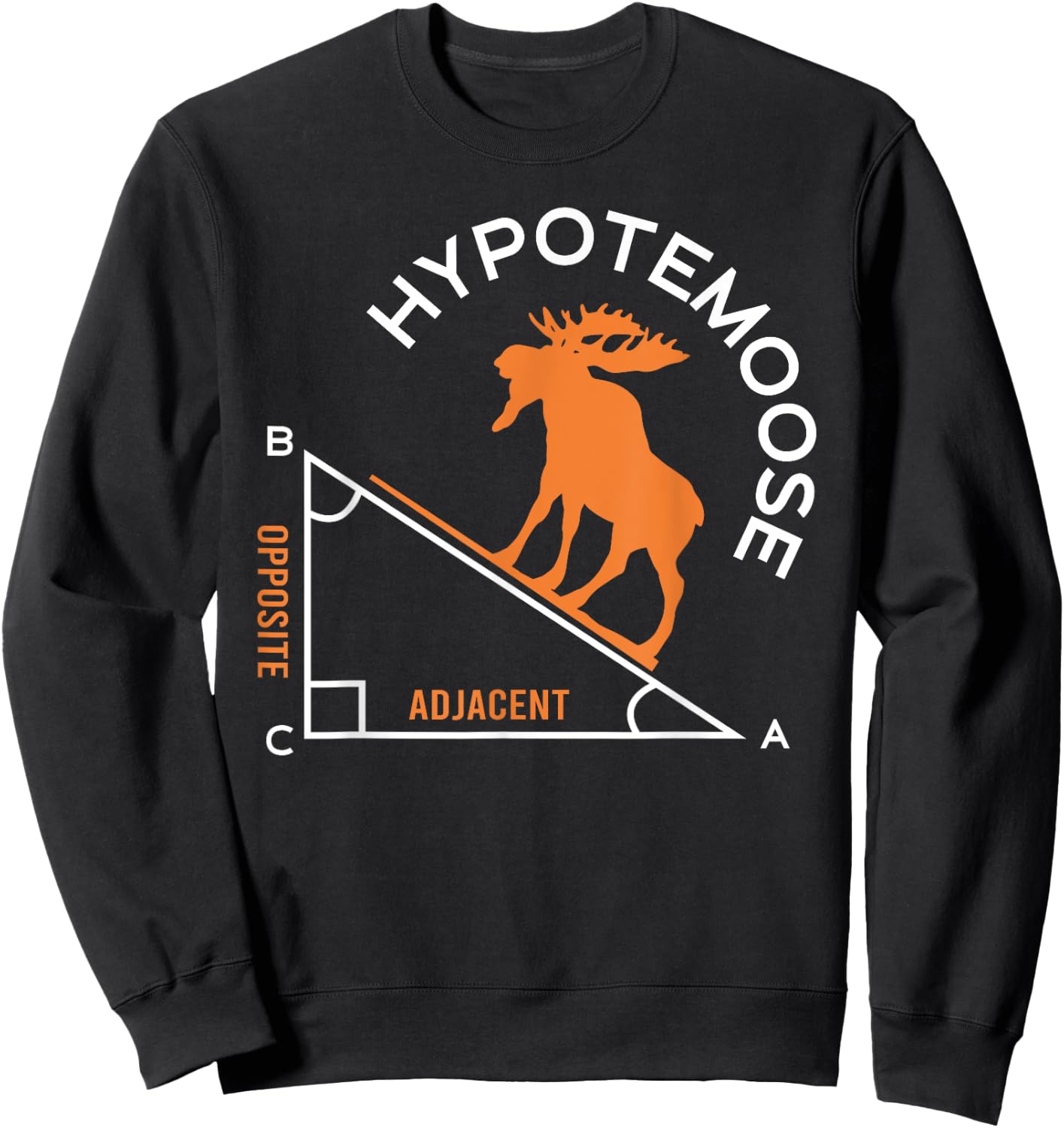 Funny Mathematics Nerds Hypotemoose Math Teacher Pun Men Women Sweatshirt - Sweatshirt | Black