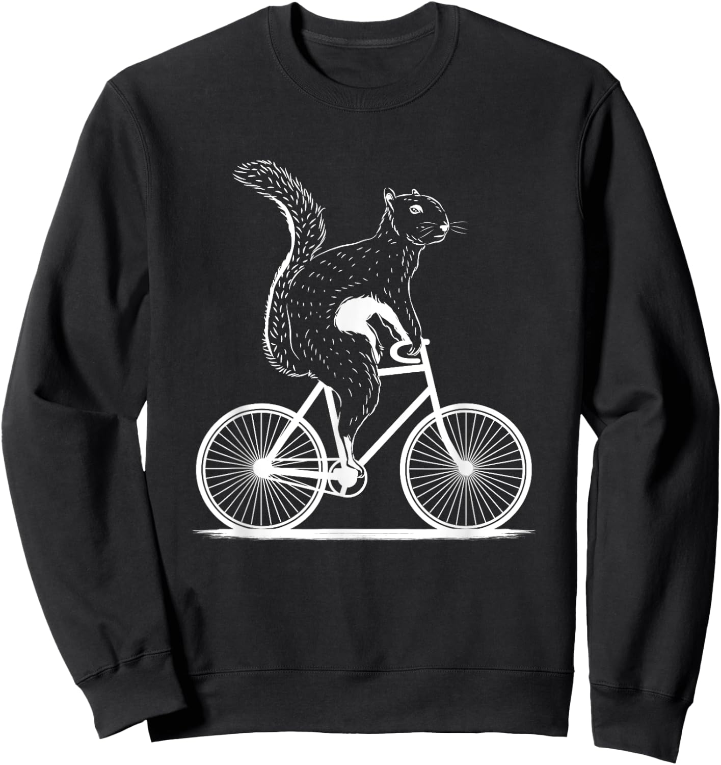Funny Cycling Animal Lover Squirrel On A Bike Gift Men Women Sweatshirt - Sweatshirt | Black