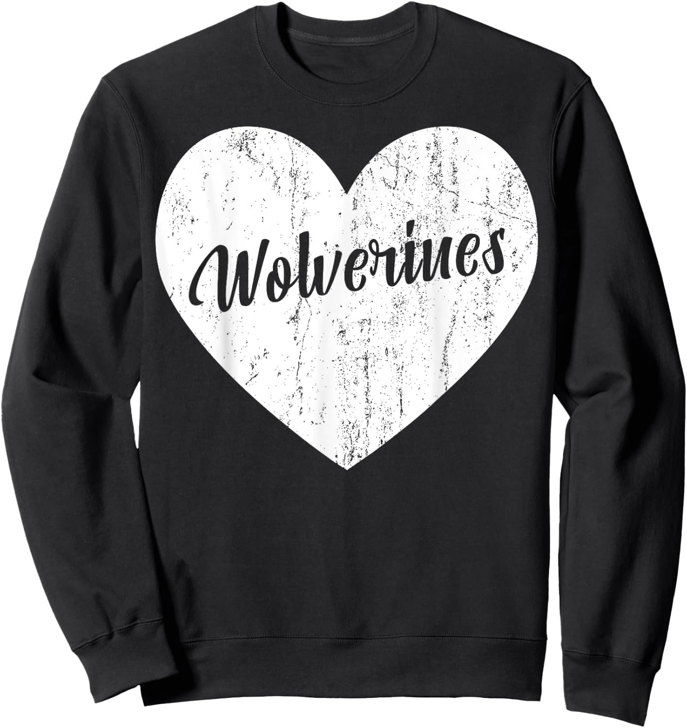 Wolverines School Sports Fan Team Spirit Mascot Heart Gift Sweatshirt - Sweatshirt | Black