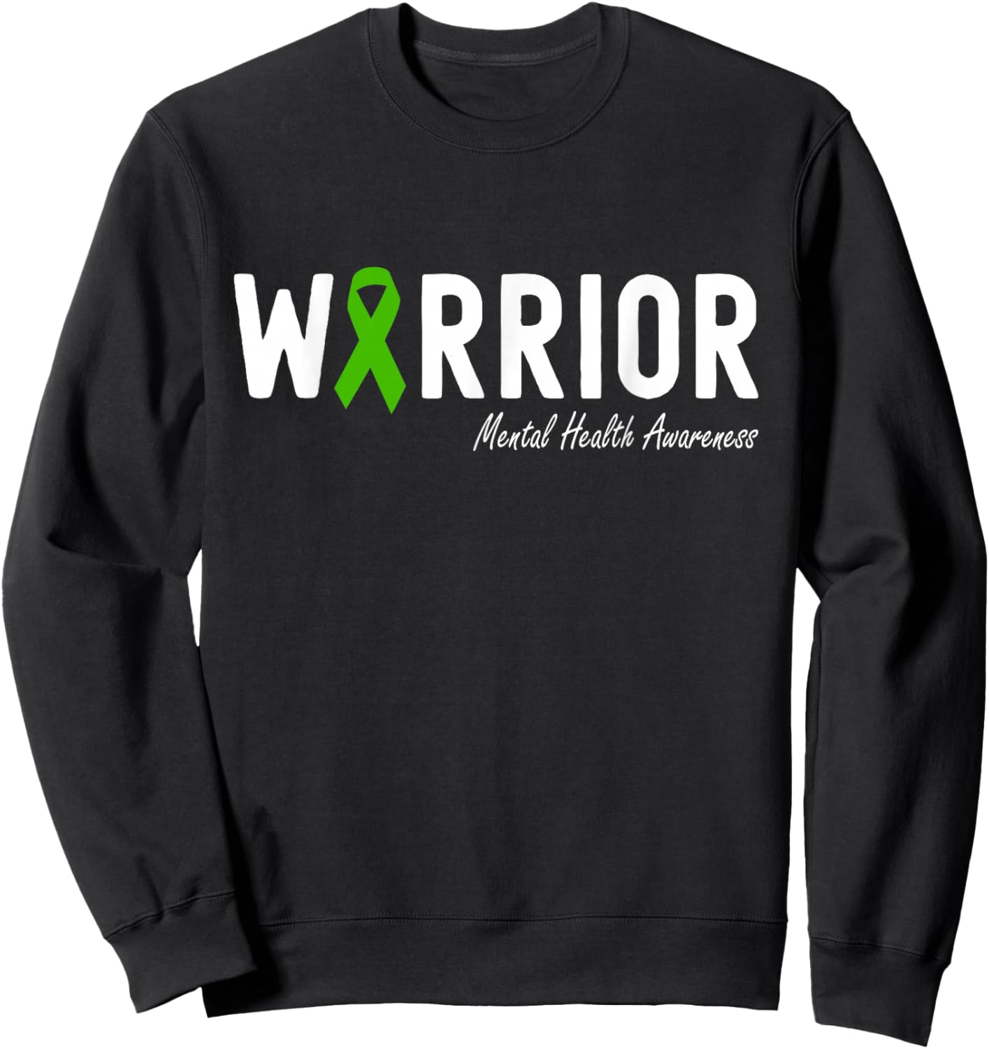 Mental Health Awareness Month Green Ribbon Sweatshirt - Sweatshirt | Black