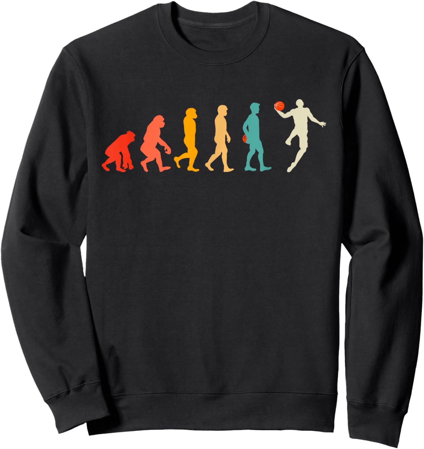 I Can Not I Have Basketball Evolution Basketball Player Retro Sweatshirt - Sweatshirt | Black
