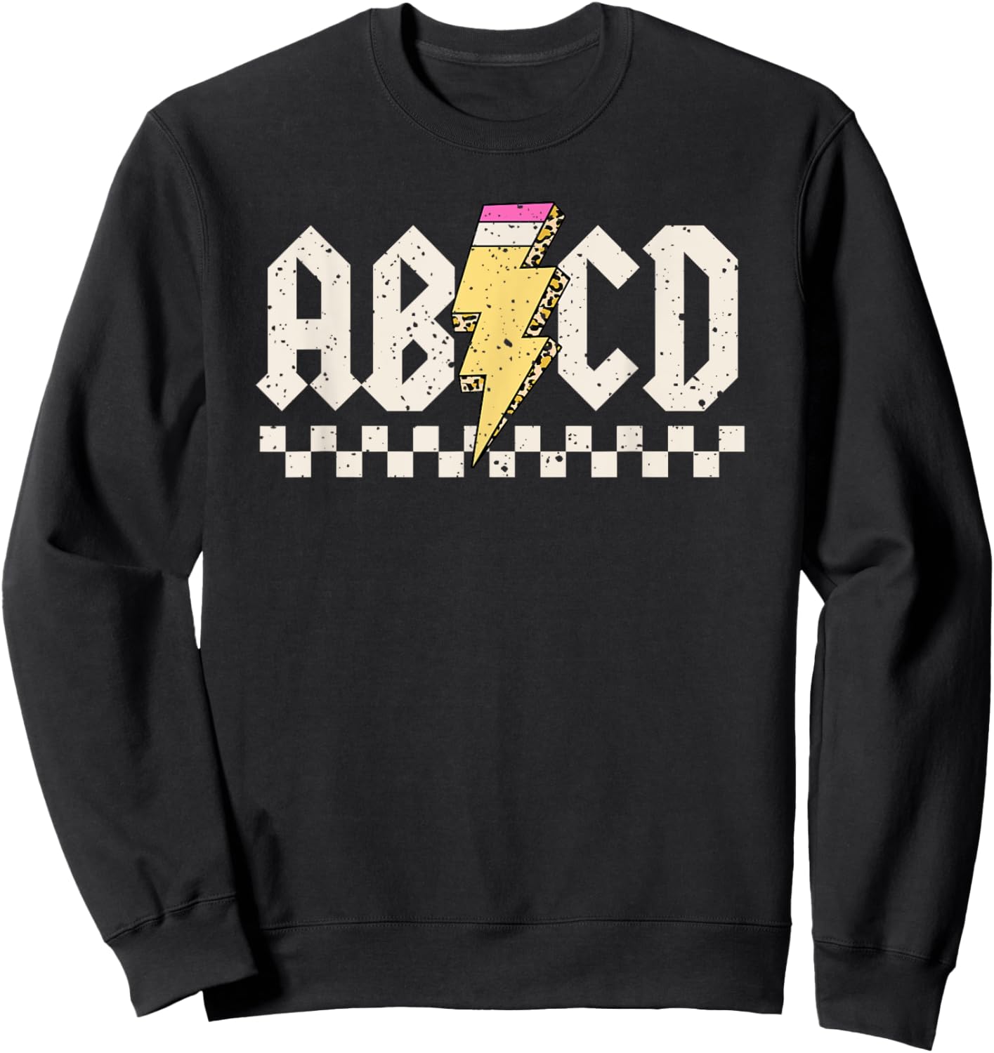 Boys Girls Teachers ABCD Rock Graphic Back to School Class Sweatshirt - Sweatshirt | Black
