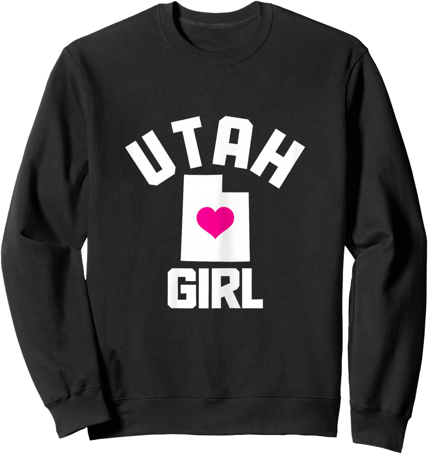 Utah Heart State Map Girl Sweatshirt - Sweatshirt | Black