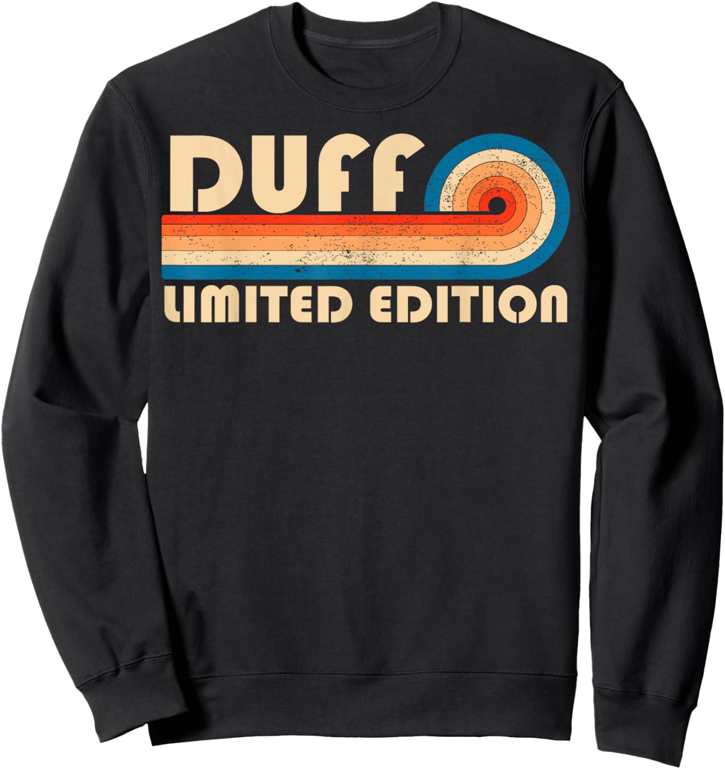 Last Name Matching Family Name DUFF Surname Retro Vintage 80s 90s Birthday Reunion Sweatshirt - Sweatshirt | Black