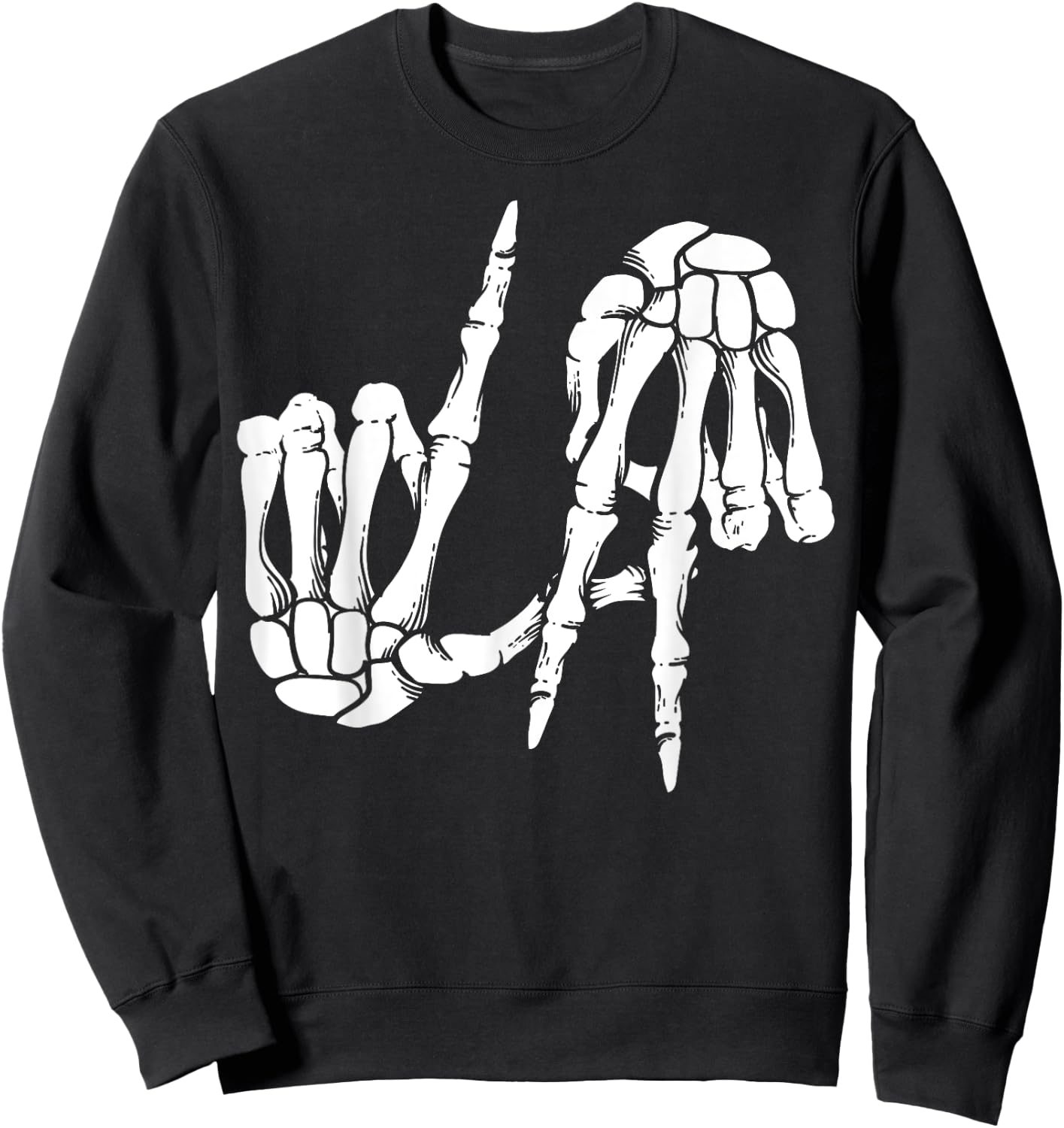 Cute Freaky Los Angeles Hand Sign Skeleton LA Gift Sweatshirt - Sweatshirt | Black