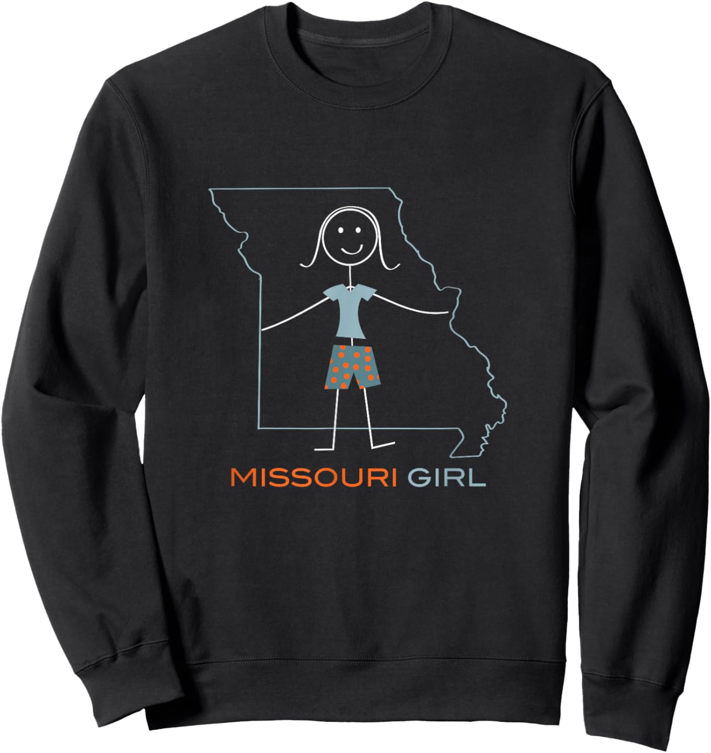 Funny Missouri, MO Girls Missouri Sweatshirt - Sweatshirt | Black
