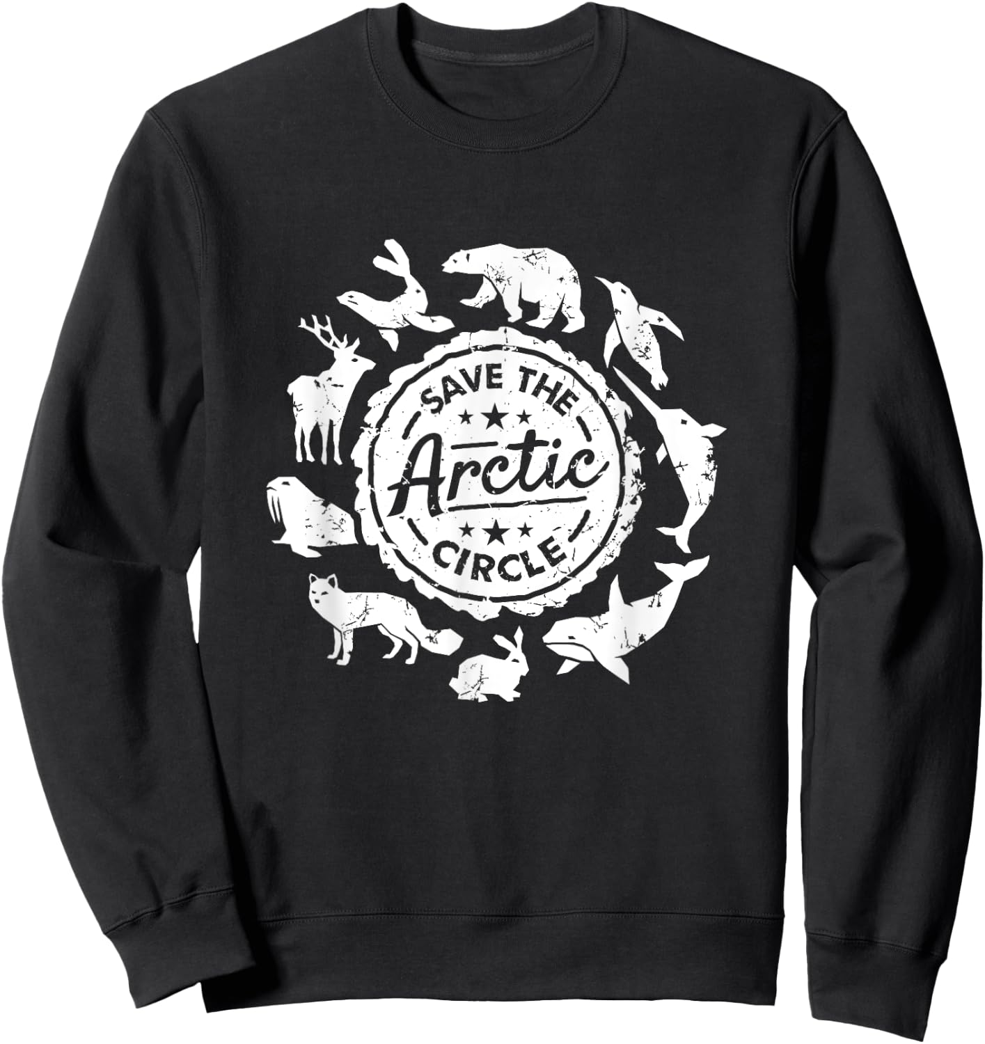 Save The Arctic Circle Endangered Animals Protect Wildlife Sweatshirt - Sweatshirt | Black