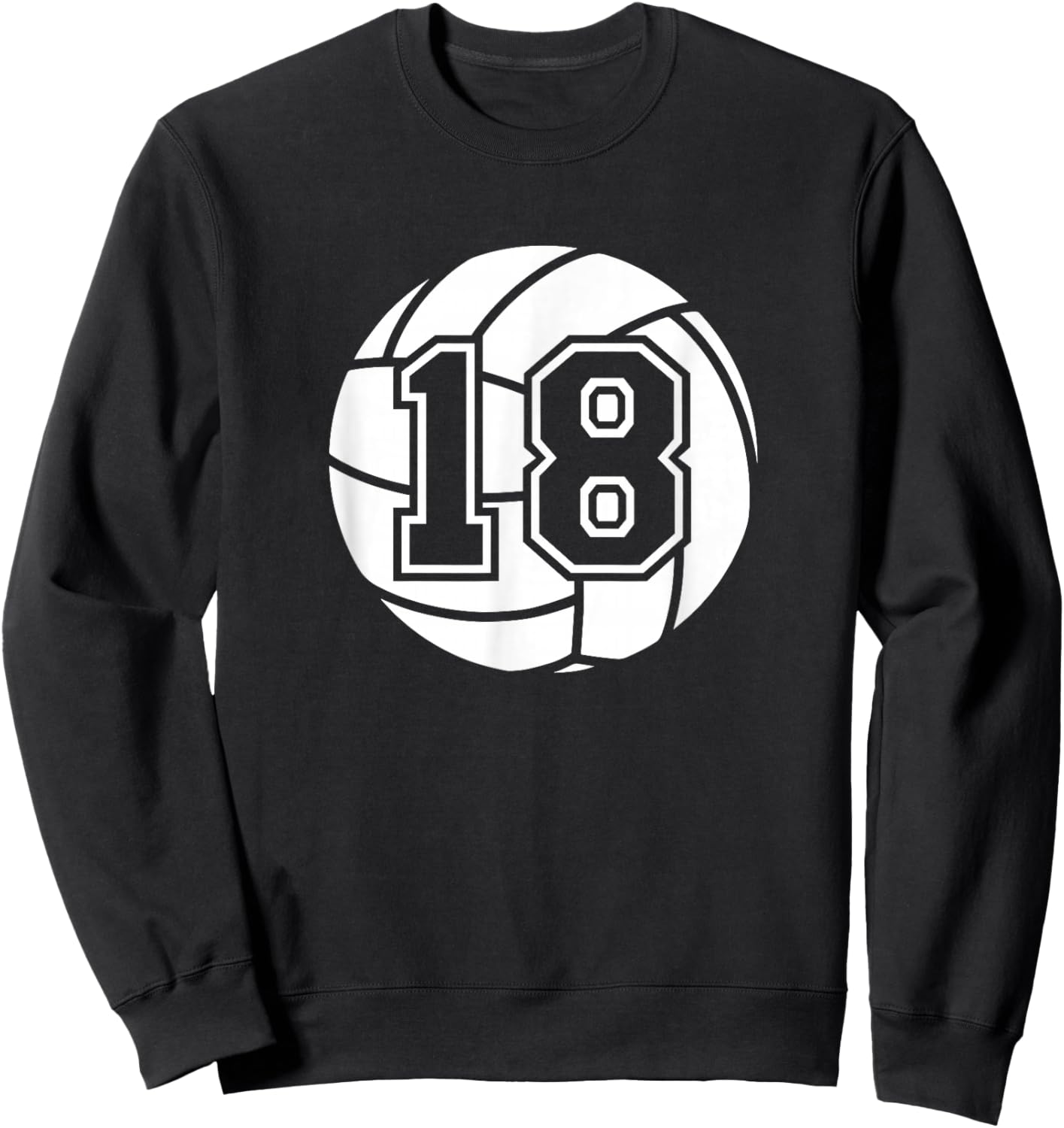 Volleyball Player #18 Volleyball Mom Dad Jersey Number 18 Sweatshirt - Sweatshirt | Black