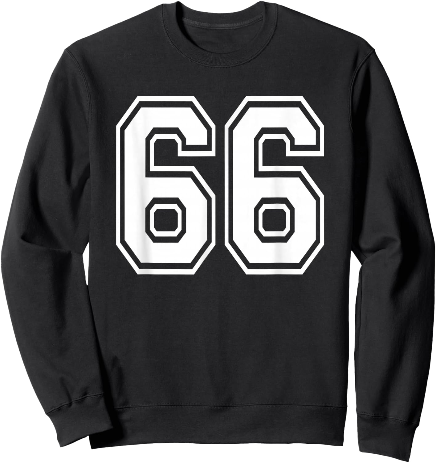 Number 66 66th Birthday Gift Player Team Numbered Jersey Sweatshirt - Sweatshirt | Black