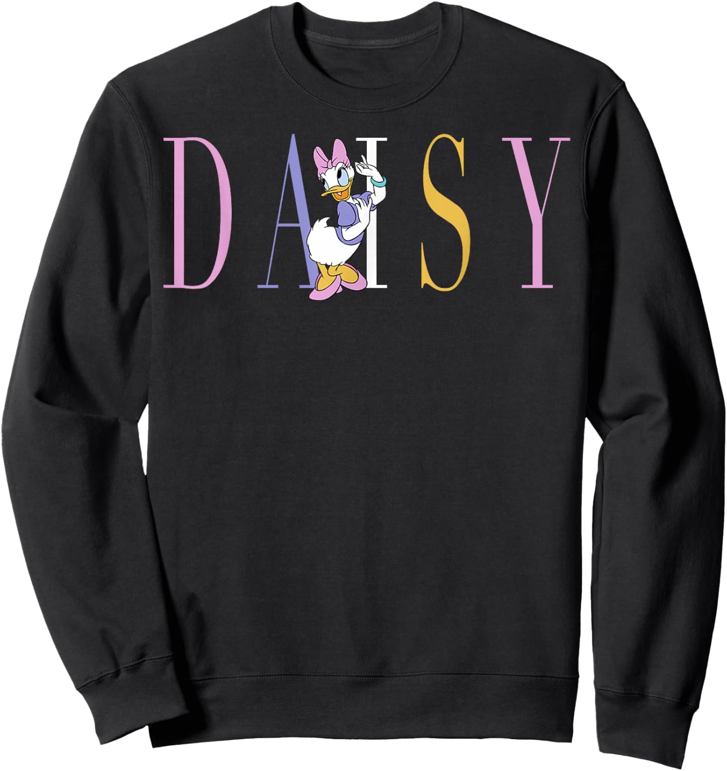 Disney Mickey and Friends Daisy Duck Simple Text Sweatshirt - Sweatshirt | Black