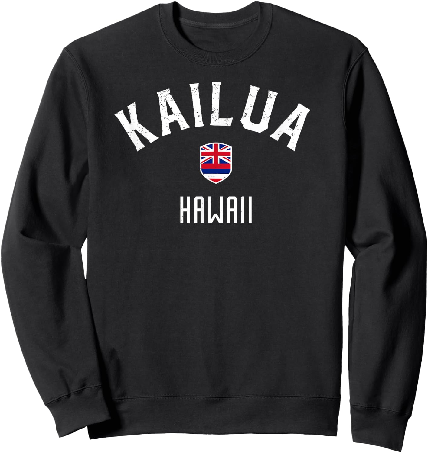 Kailua Hawaii - Hawaiian Flag Kailua Sweatshirt - Sweatshirt | Black