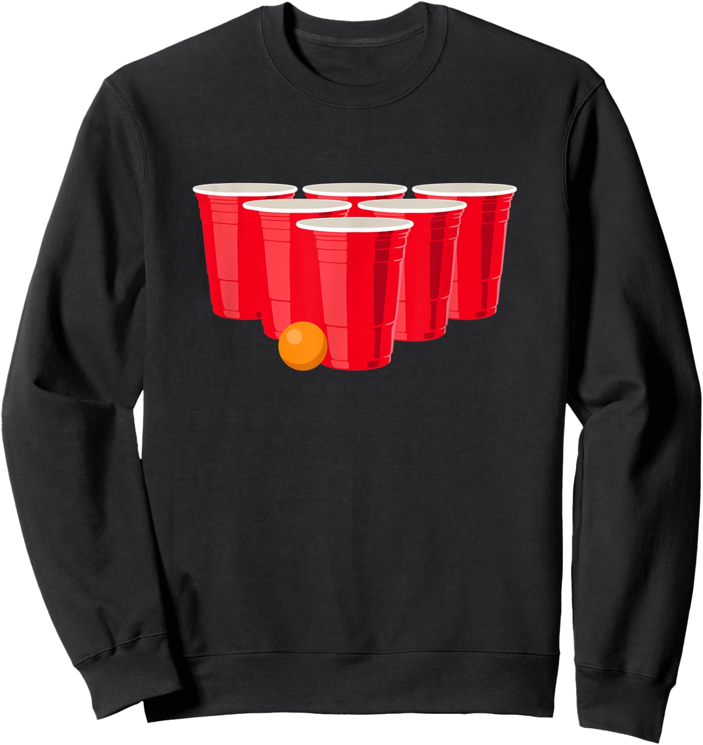 Beer Pong Cups Illustration - Funny Drinking Sweatshirt - Sweatshirt | Black