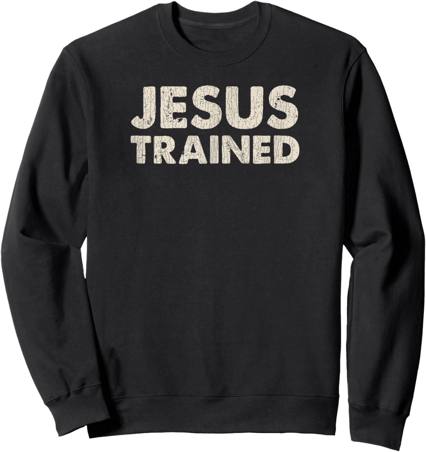 Vintage Retro Jesus Trained Wrestling Sweatshirt - Sweatshirt | Black