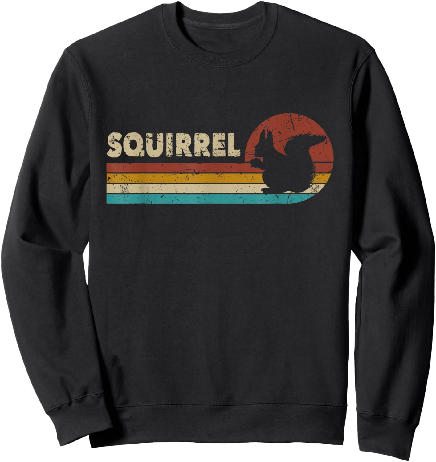 Squirrel Vintage Men Women Kids Boys Girls Funny Retro Sweatshirt - Sweatshirt | Black