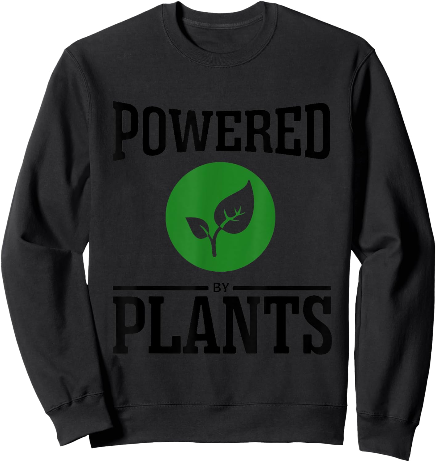 Powered By Plants Vegan Workout Sweatshirt - Sweatshirt | Black