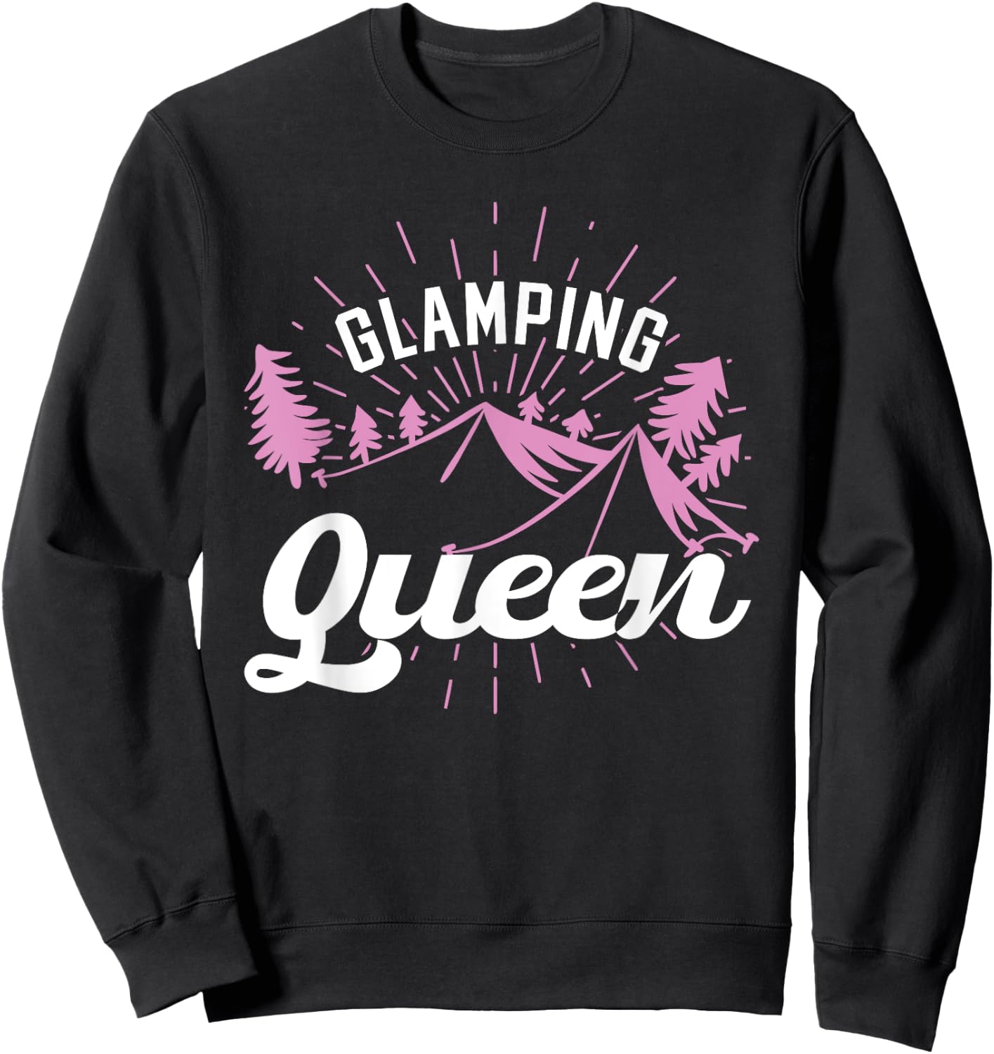 Glamping Queen Camping Sweatshirt - Sweatshirt | Black