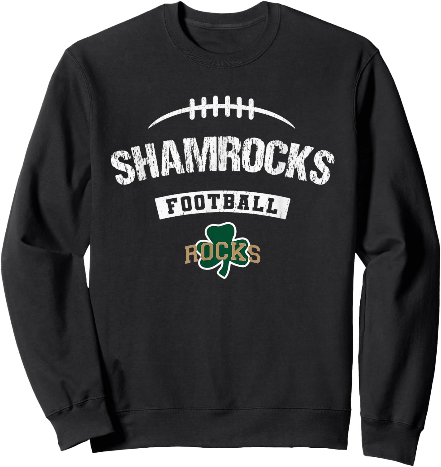 Westfield Shamrocks Logo Football Distressed HS Sweatshirt - Sweatshirt | Black
