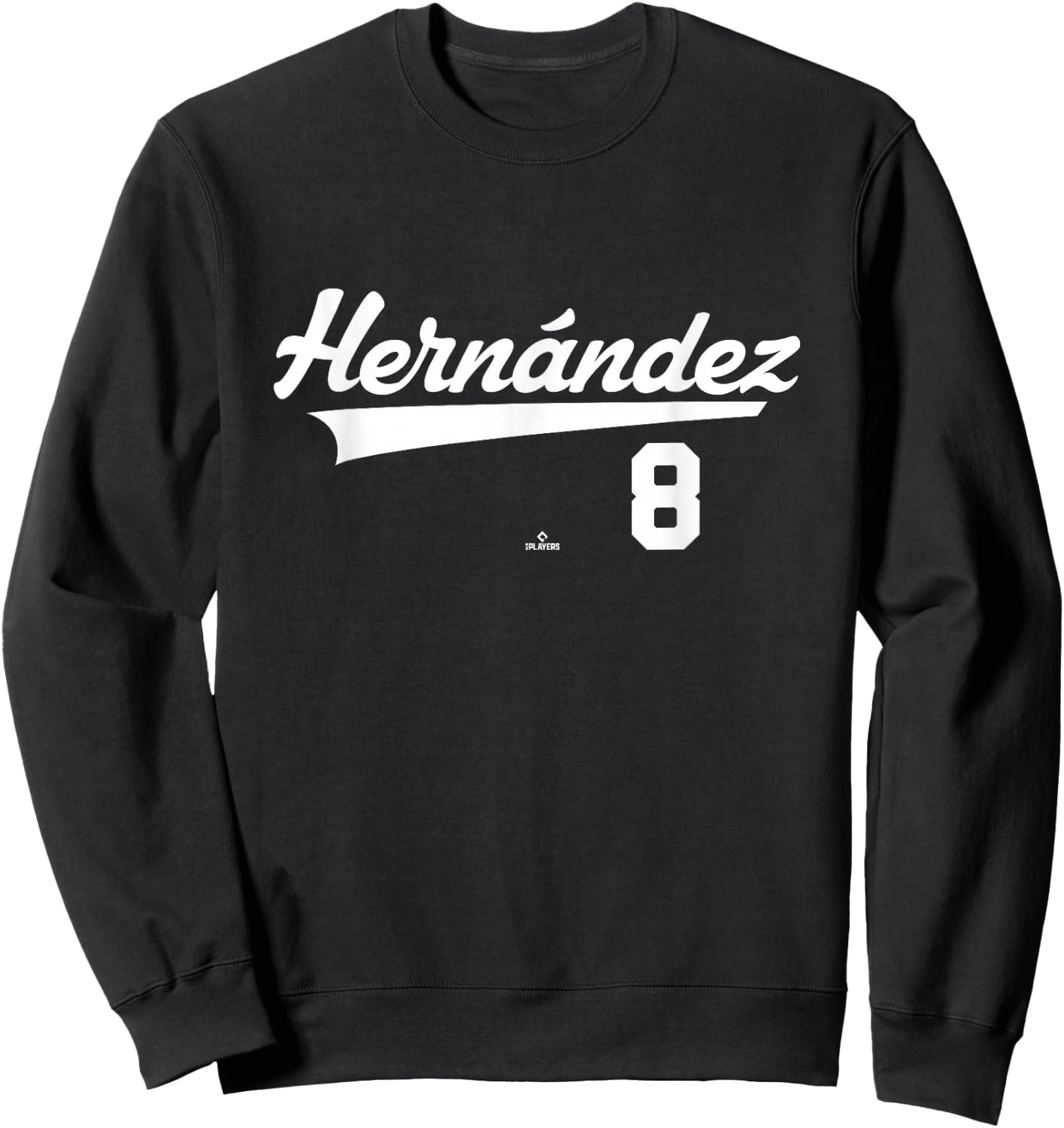 Player Name Swoosh Kiké Hernández Los Angeles Baseball MLBPA Sweatshirt - Sweatshirt | Black