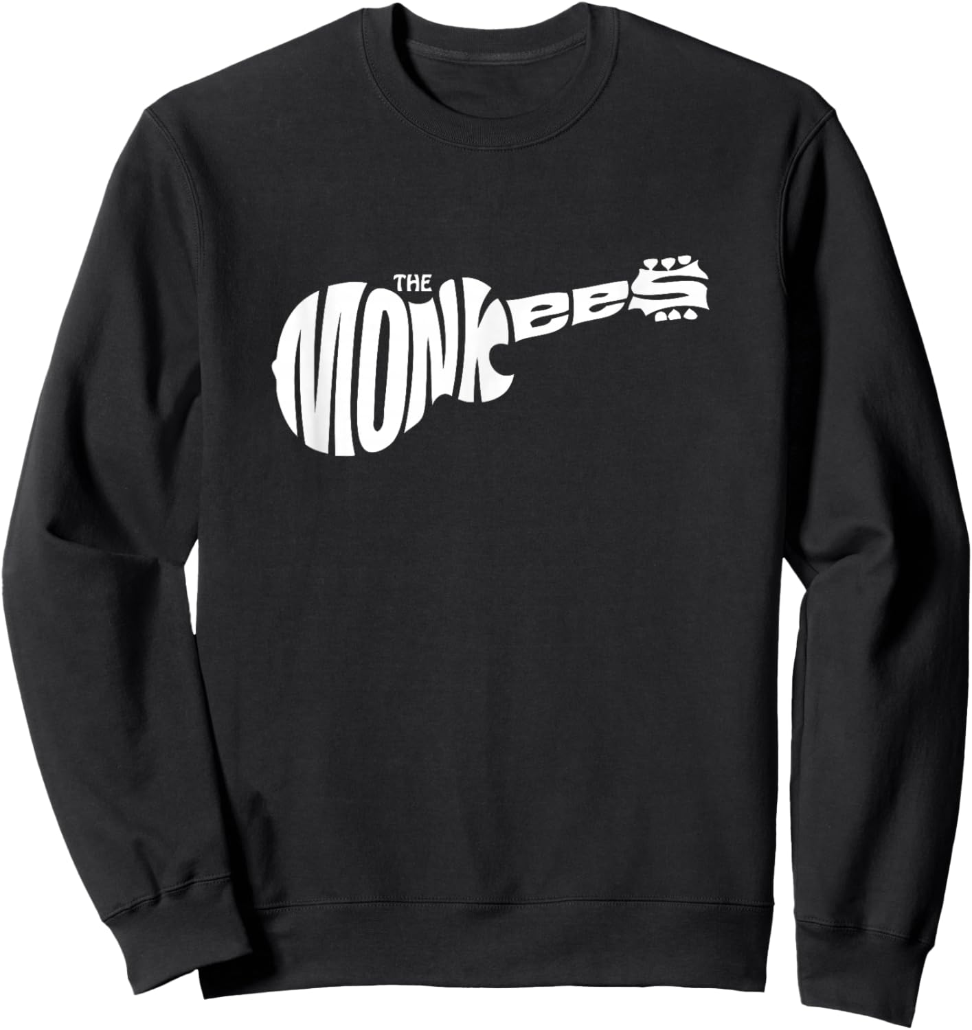 The Monkees Classic White Guitar Logo Black Small Sweatshirt - Sweatshirt | Black