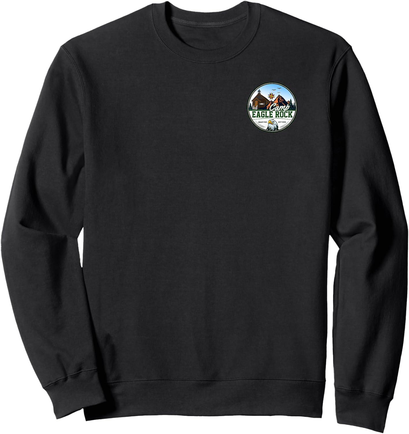 Camp Eagle Rock Left Chest Emblem Sweatshirt - Sweatshirt | Black