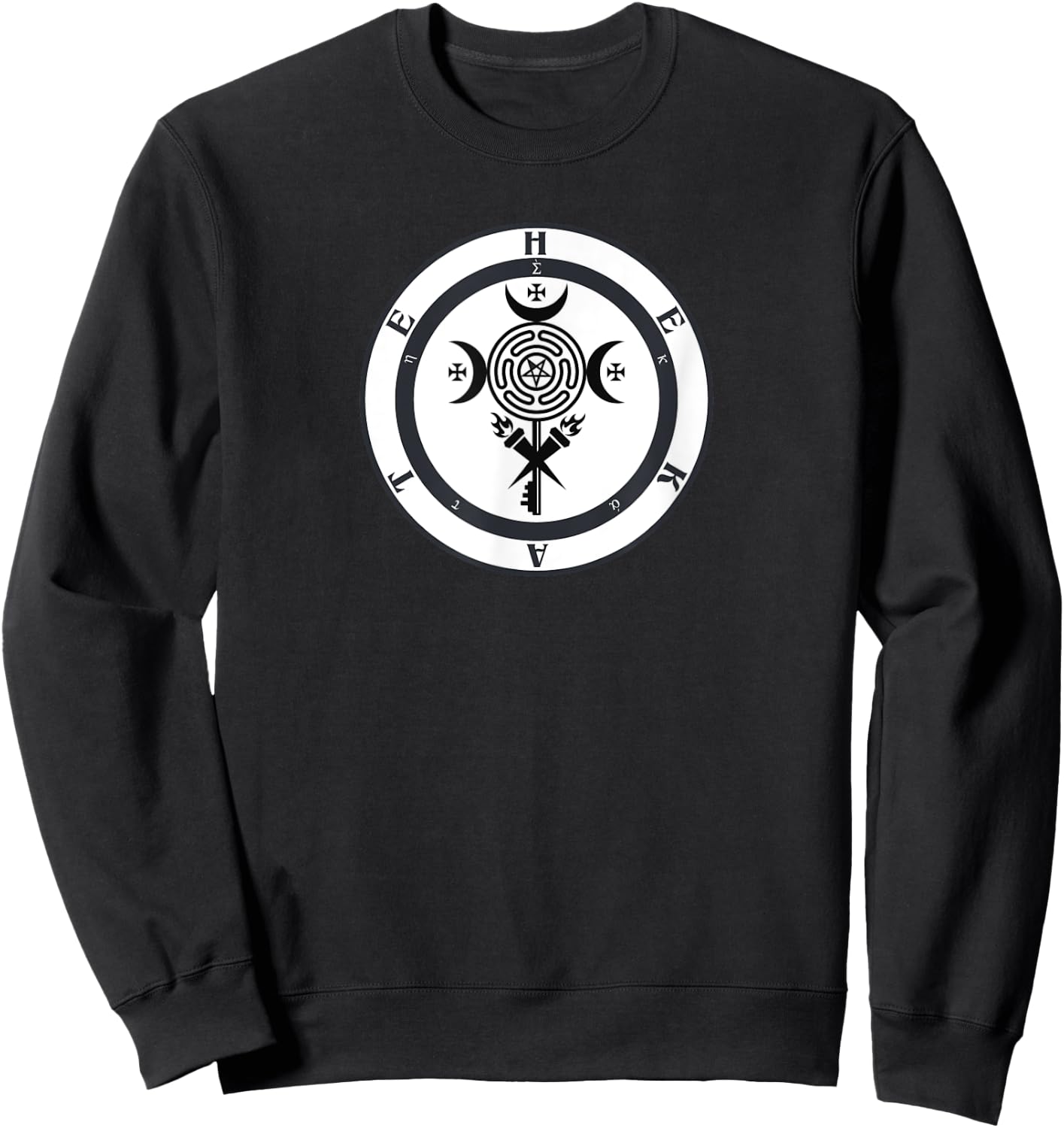 Wicca Hekate Symbol Pagan Hekate Symbol Pagan Wheel Goddess Sweatshirt - Sweatshirt | Black