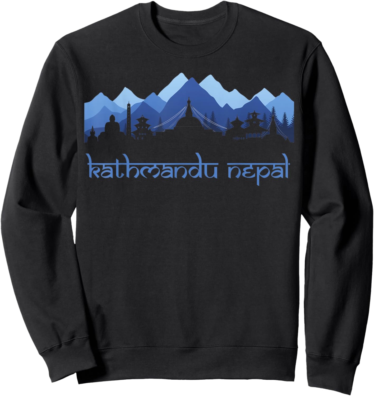 Kathmandu Nepal Mount Everest Mountain Outdoor Hiking Lover Sweatshirt - Sweatshirt | Black