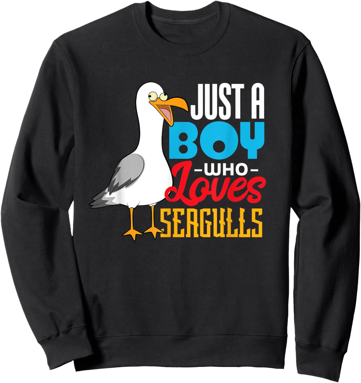 Just A Boy Who Loves Seagulls Sweatshirt - Sweatshirt | Black
