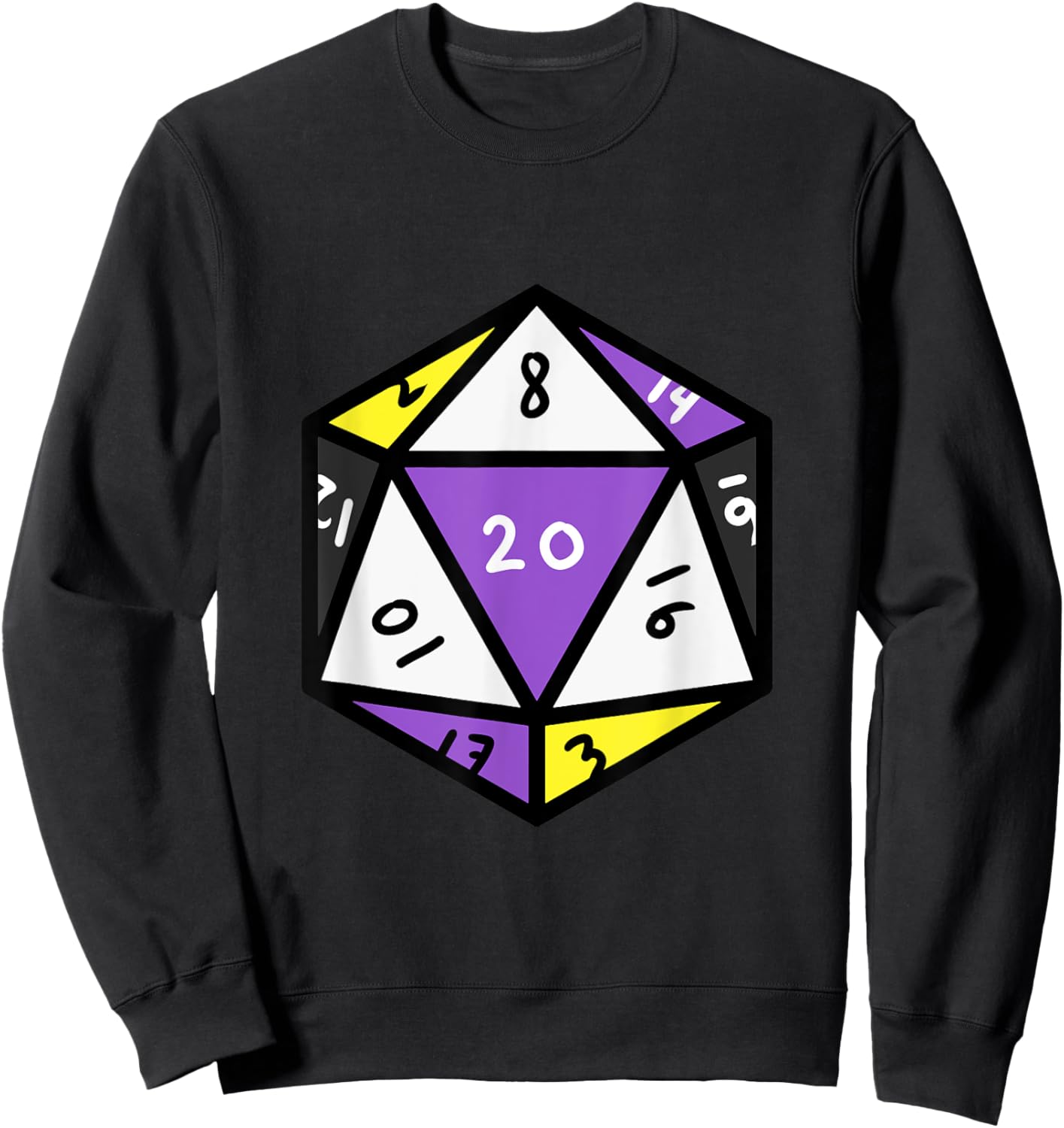 Nonbinary Pride Dice Nonbinary Sweatshirt - Sweatshirt | Black