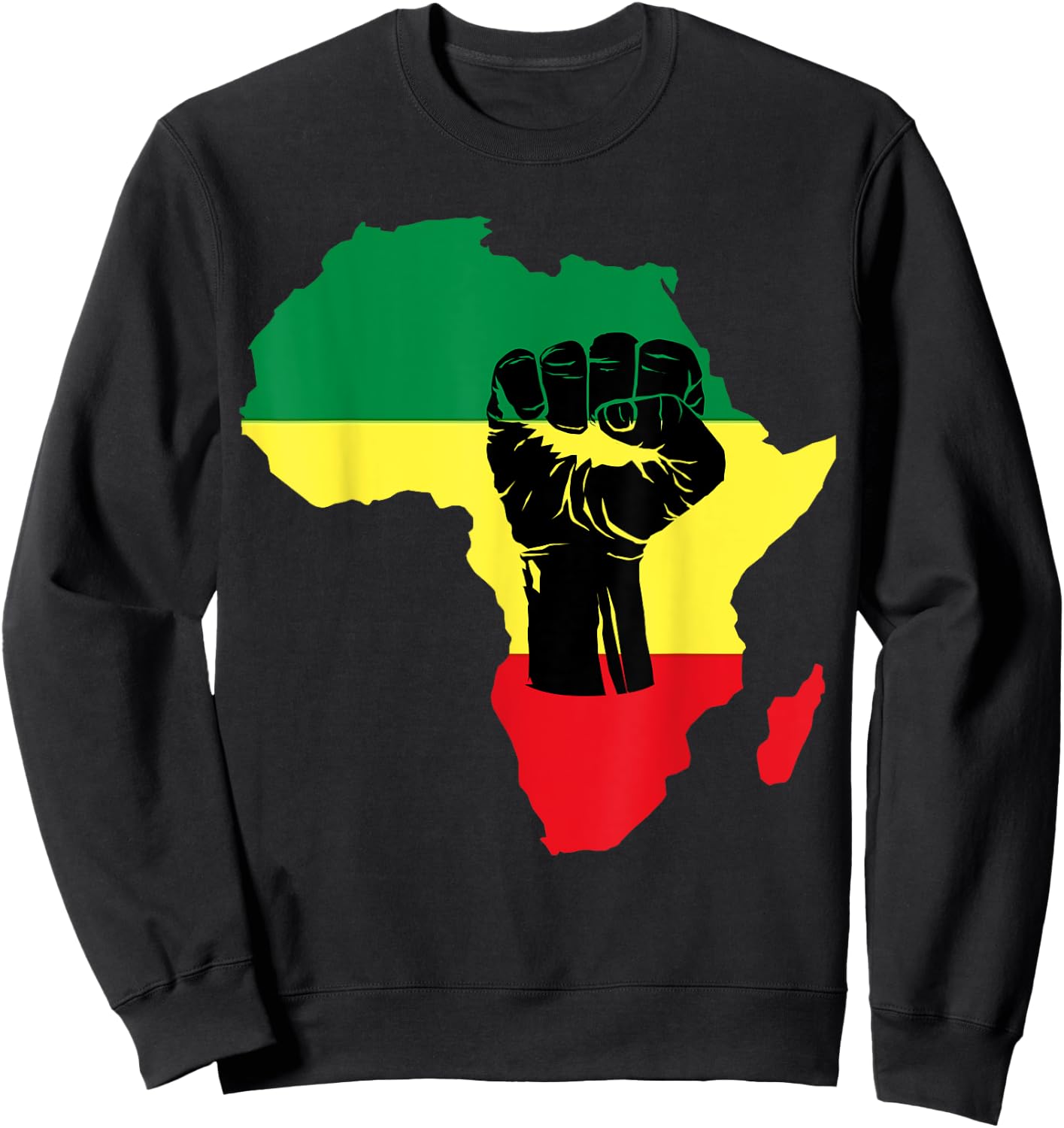 Black History Month Celebration | African Map Fist Sweatshirt - Sweatshirt | Black