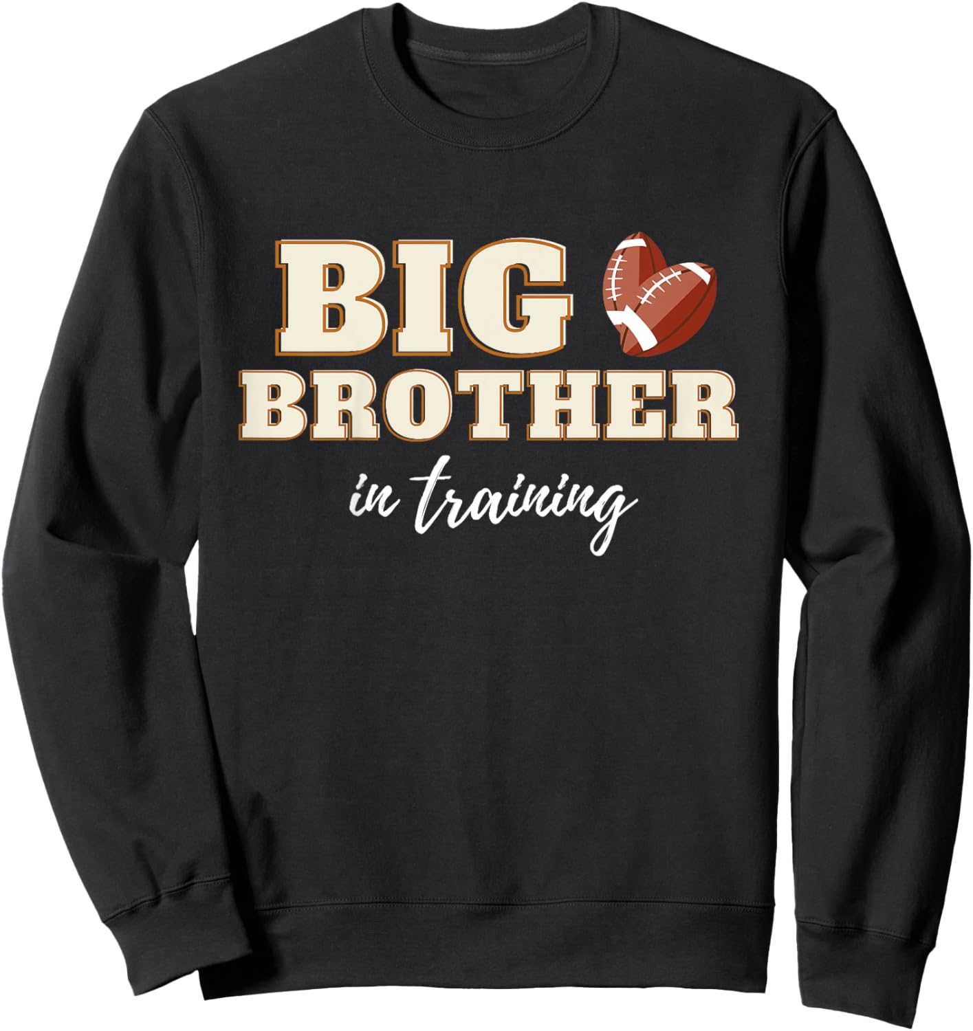 Kids Big Brother In Training Shirt Football Boy Pregnancy Reveal Sweatshirt - Sweatshirt | Black