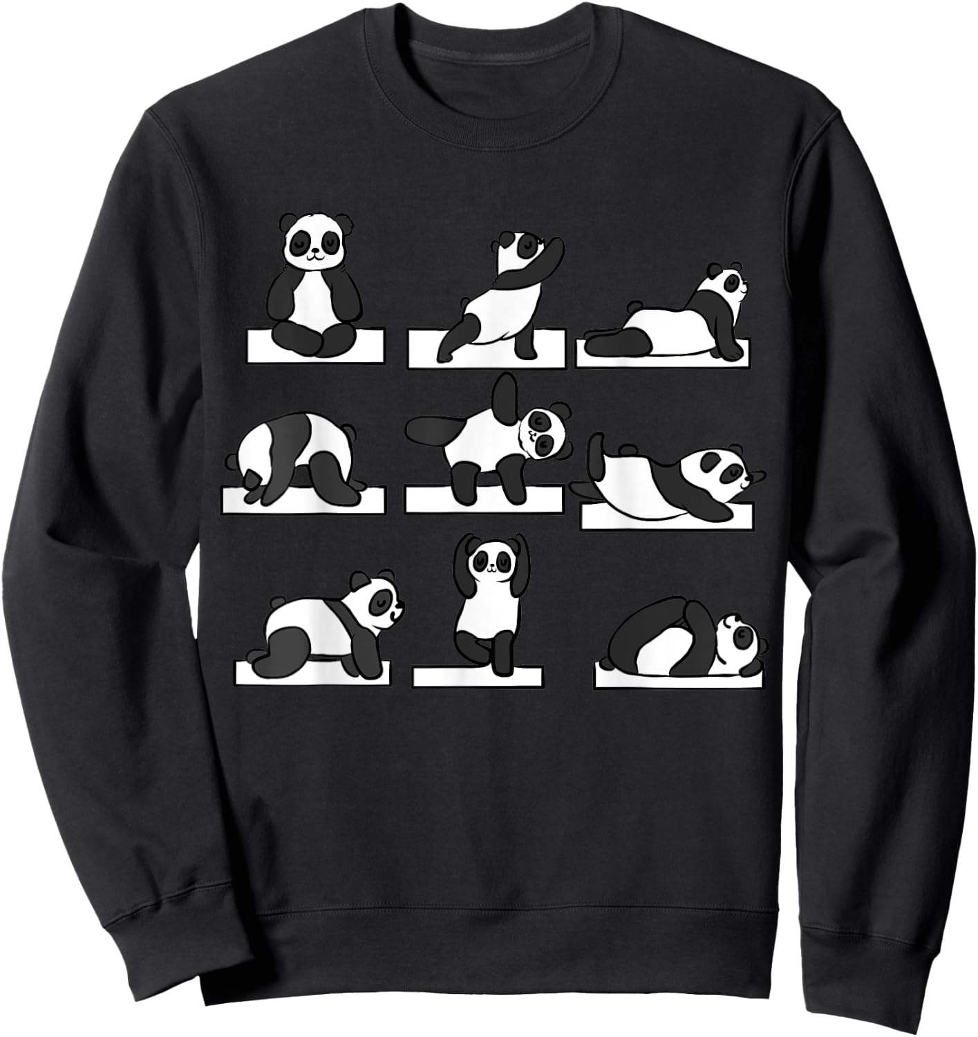 Funny Panda Yoga Women Pilates Gifts Her Lovers Kids Sweatshirt - Sweatshirt | Black