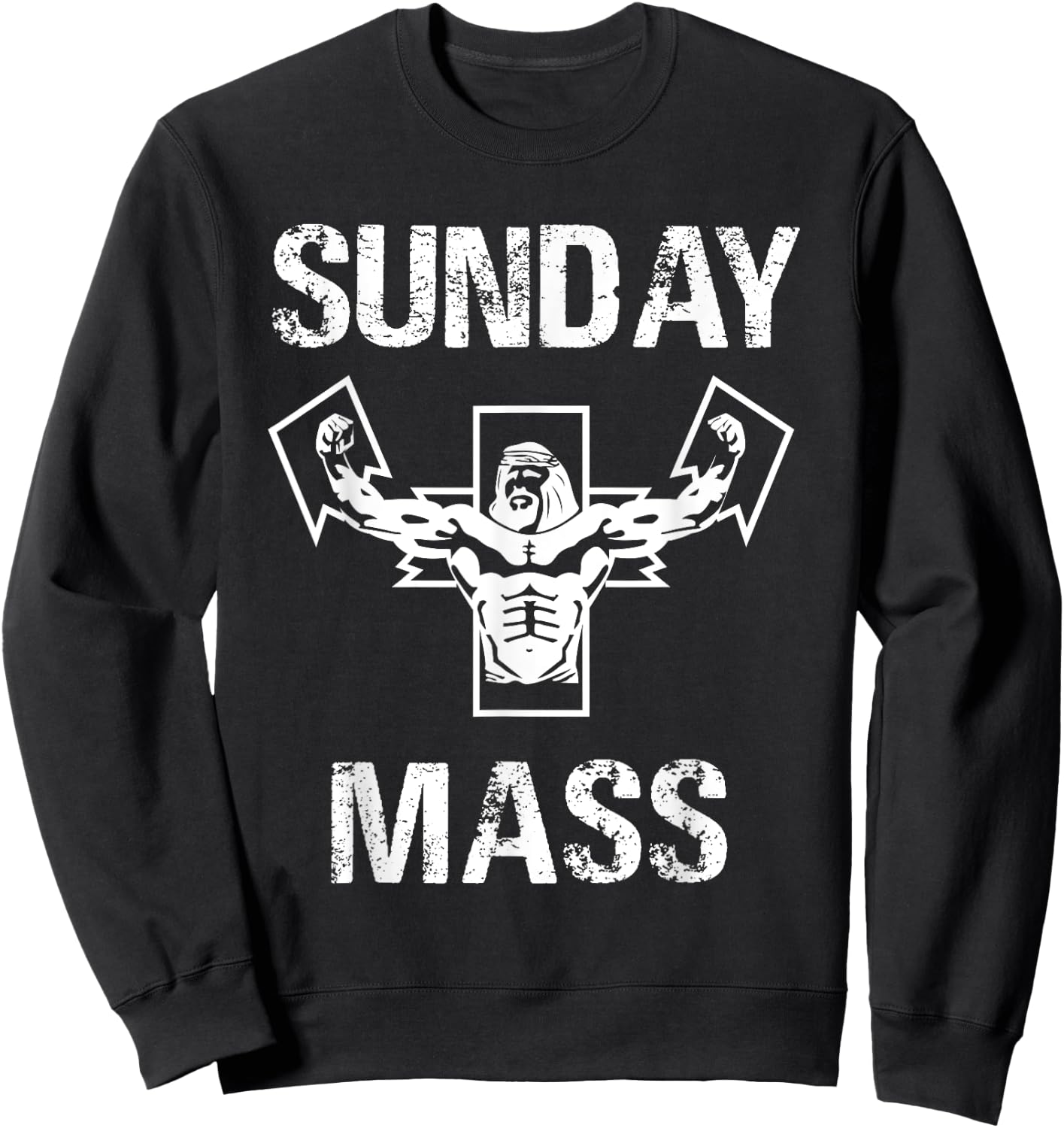 Sunday Mass - Jesus Gym Shirt Sweatshirt - Sweatshirt | Black