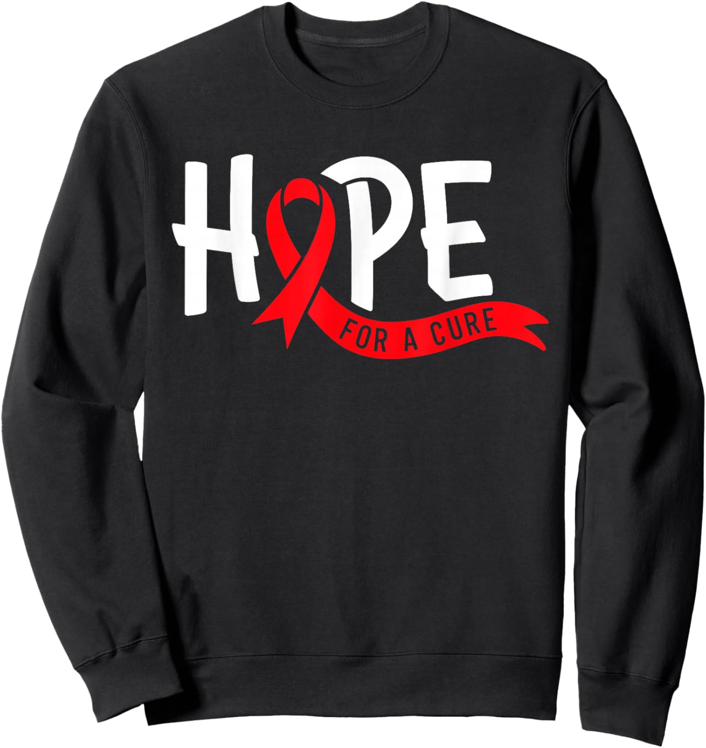 Aids Hope Red Ribbon World Aids Day Hiv Aids Awareness Sweatshirt - Sweatshirt | Black