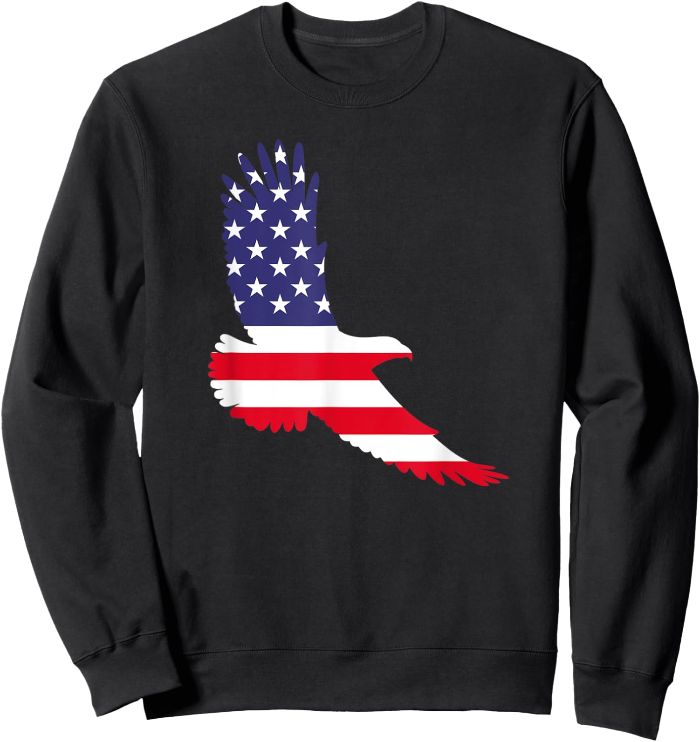 Beautiful Flying American Eagle Bird USA Flag Silhouette Sweatshirt - Sweatshirt | Black