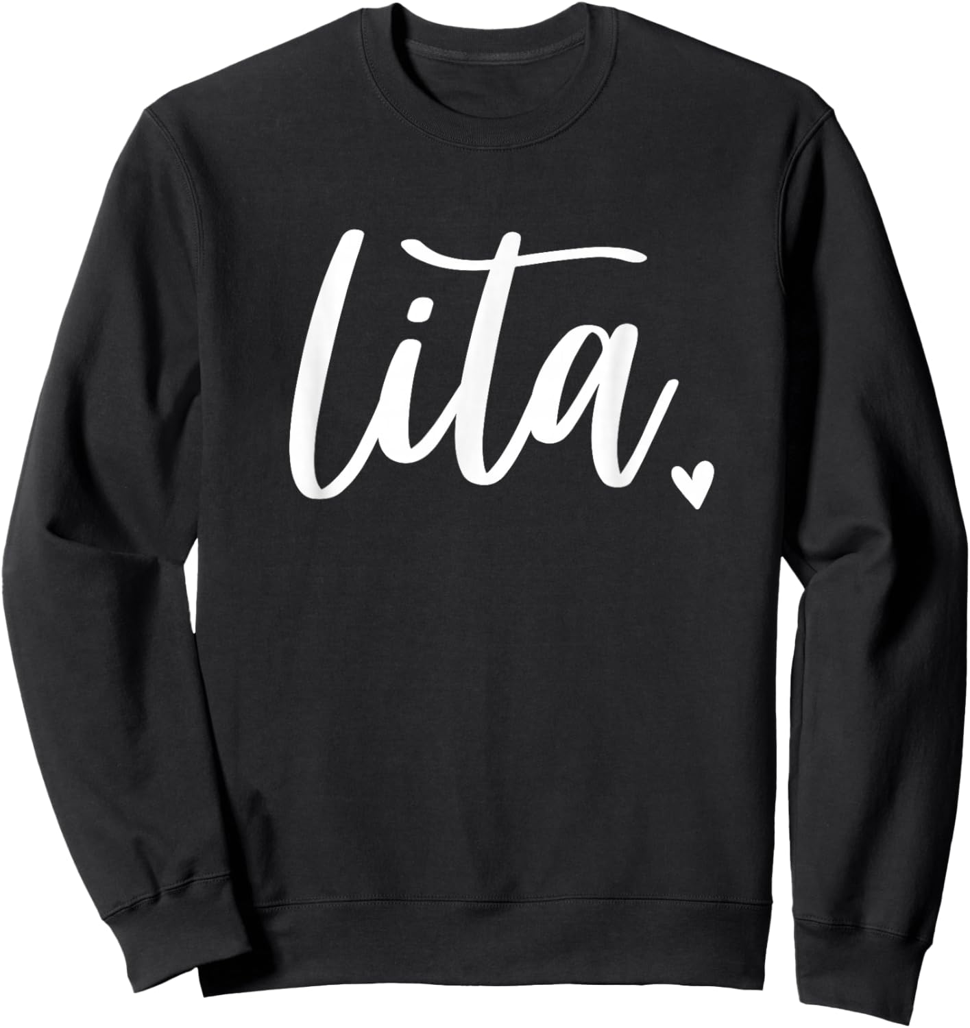 Lita Abuelita Cute Heart Abuela Spanish Grandma Sweatshirt - Sweatshirt | Black